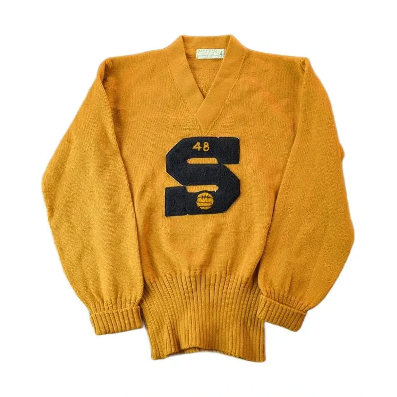 Vintage 1948 Imperial Athletic Knitwear S Basketball Knit University Collegiate V Neck Sweater from propervintagecanada