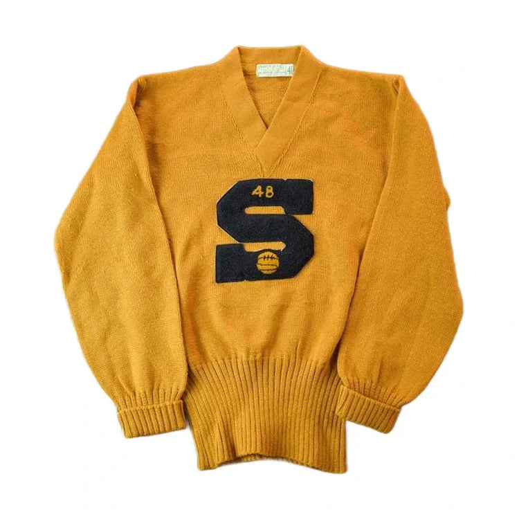 Vintage 1948 Imperial Athletic Knitwear S Basketball Knit University Collegiate V Neck Sweater from propervintagecanada