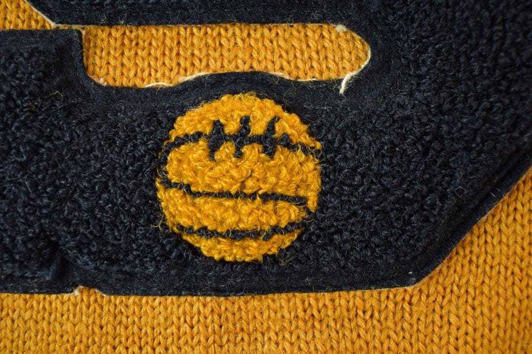 Vintage 1948 Imperial Athletic Knitwear S Basketball Knit University Collegiate V Neck Sweater from propervintagecanada