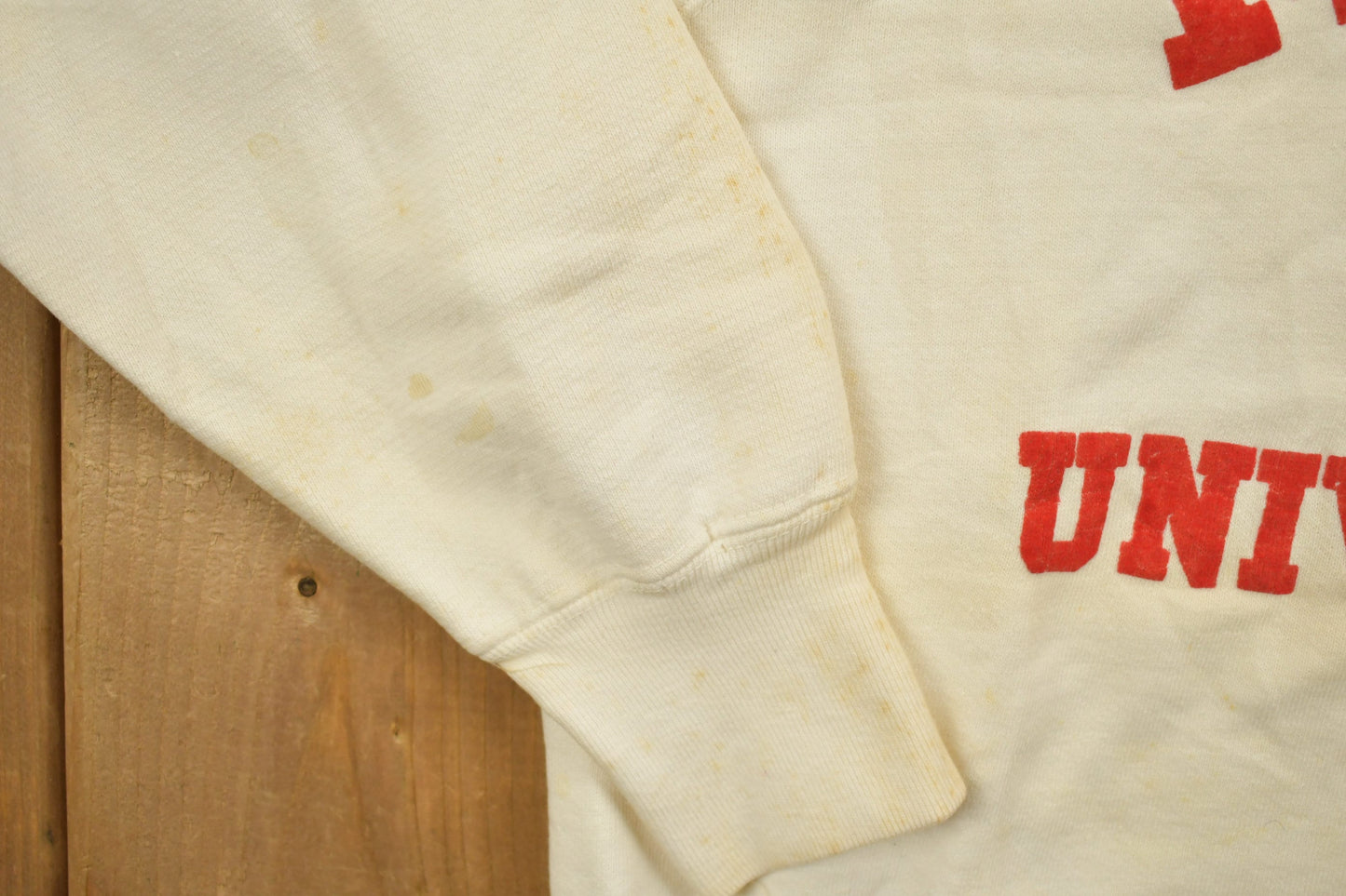 Vintage 1950's University of Miami Frock Print Collegiate Crewneck Men's Medium from propervintagecanada