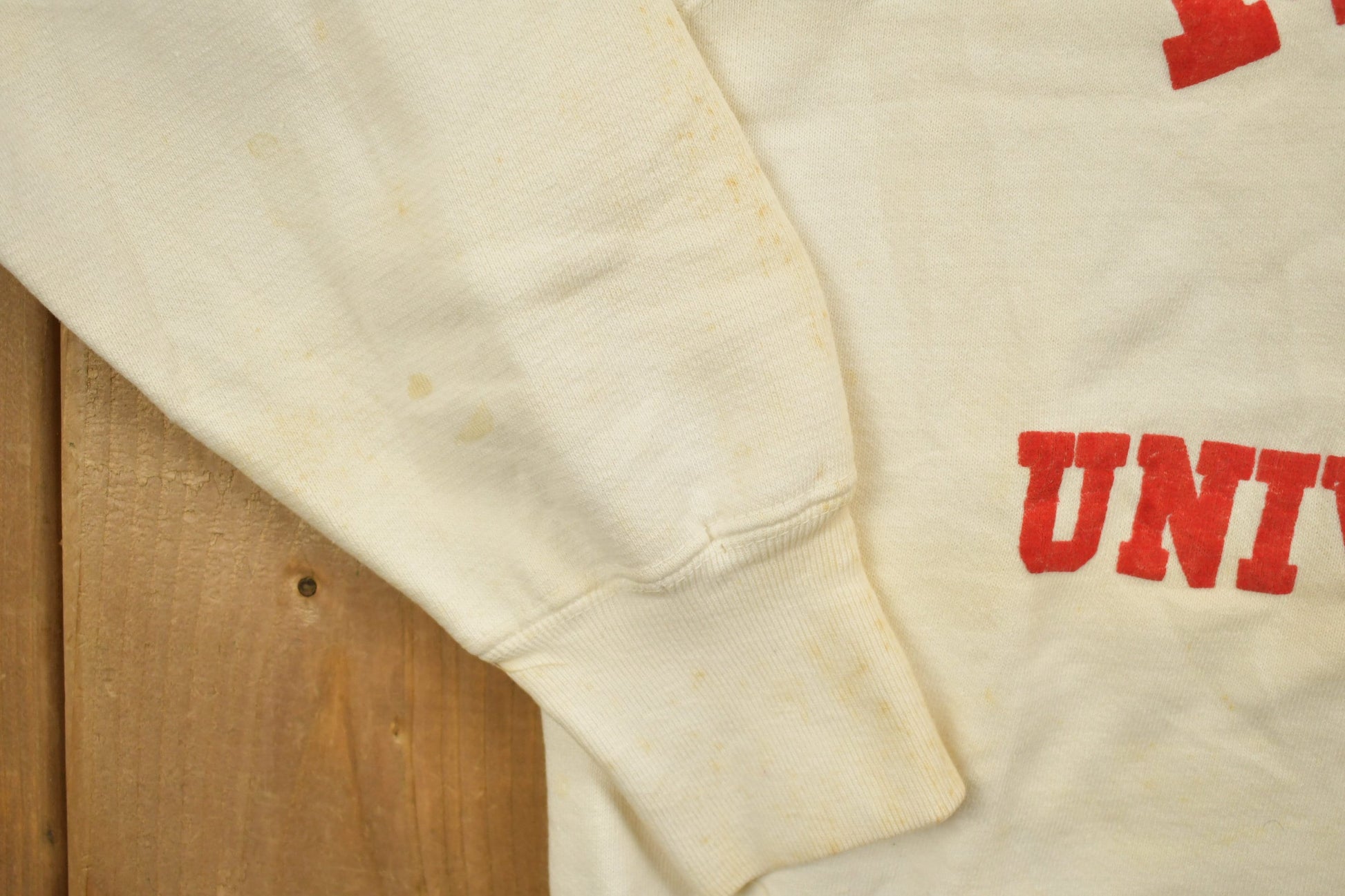 Vintage 1950's University of Miami Frock Print Collegiate Crewneck Men's Medium from propervintagecanada