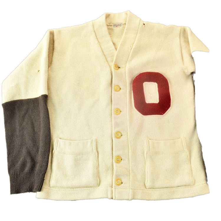 Vintage 1950s 100% Wool Collegiate Cardigan Knit Sweater Men's M from propervintagecanada