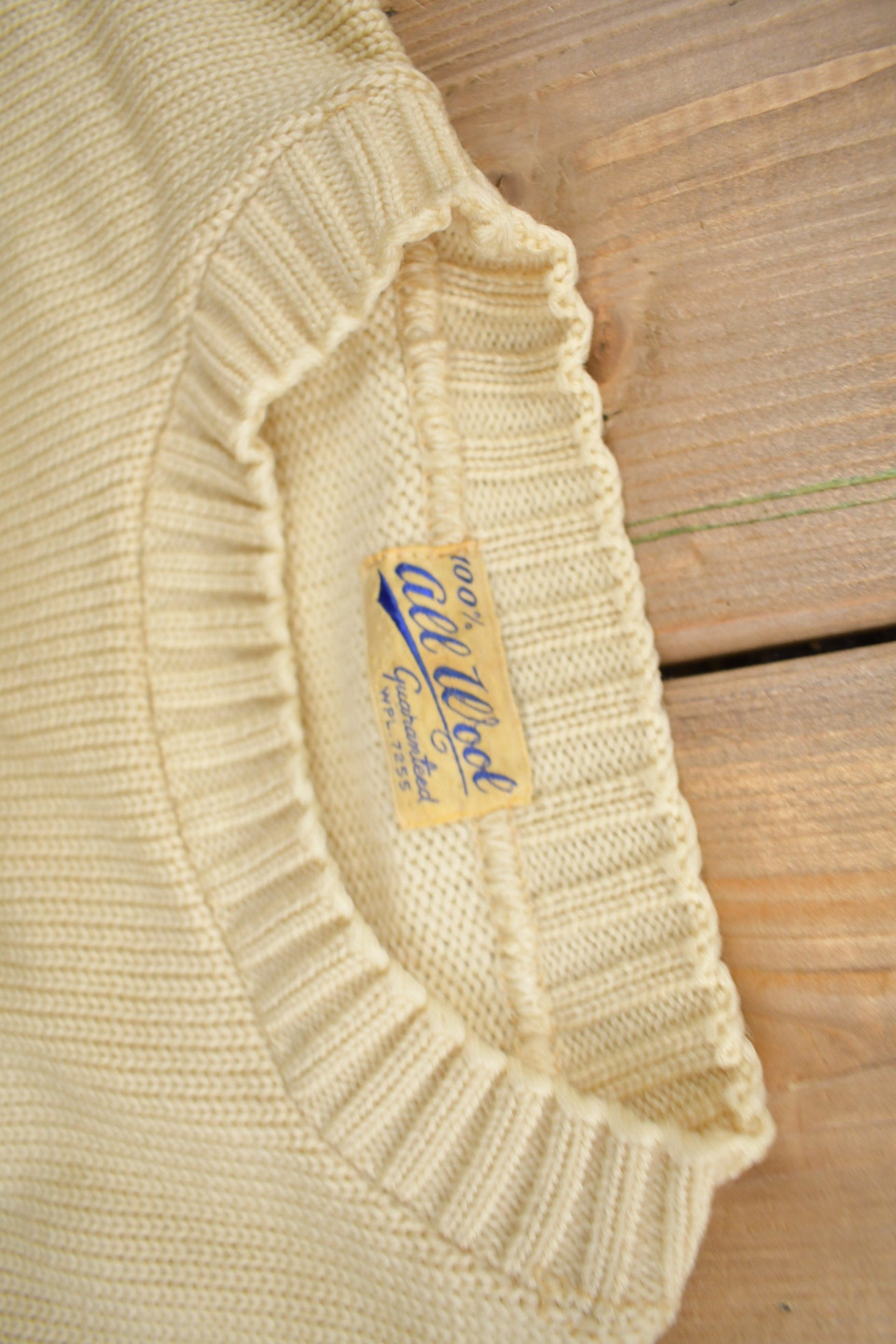 Vintage 1950s 100% Wool Collegiate Varsity Style Knit Sweater "LV" True Vintage Made In USA from propervintagecanada