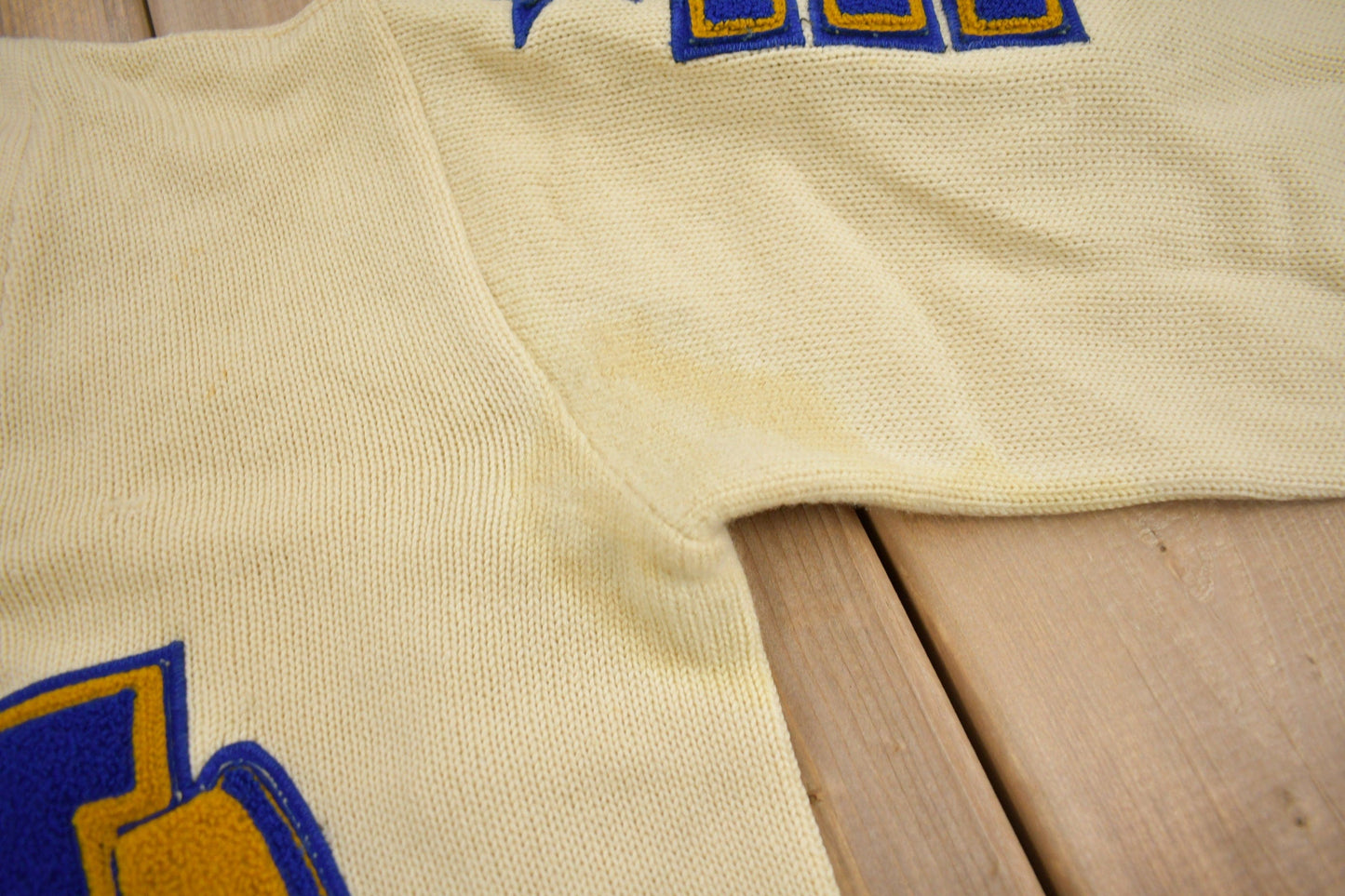 Vintage 1950s 100% Wool Collegiate Varsity Style Knit Sweater "MCH" True Vintage Men's S from propervintagecanada