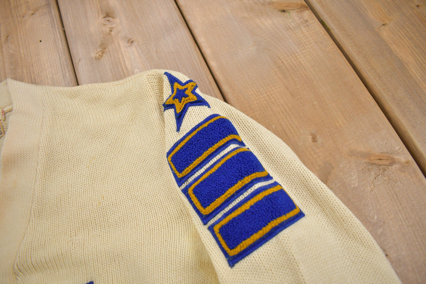 Vintage 1950s 100% Wool Collegiate Varsity Style Knit Sweater "MCH" True Vintage Men's S from propervintagecanada