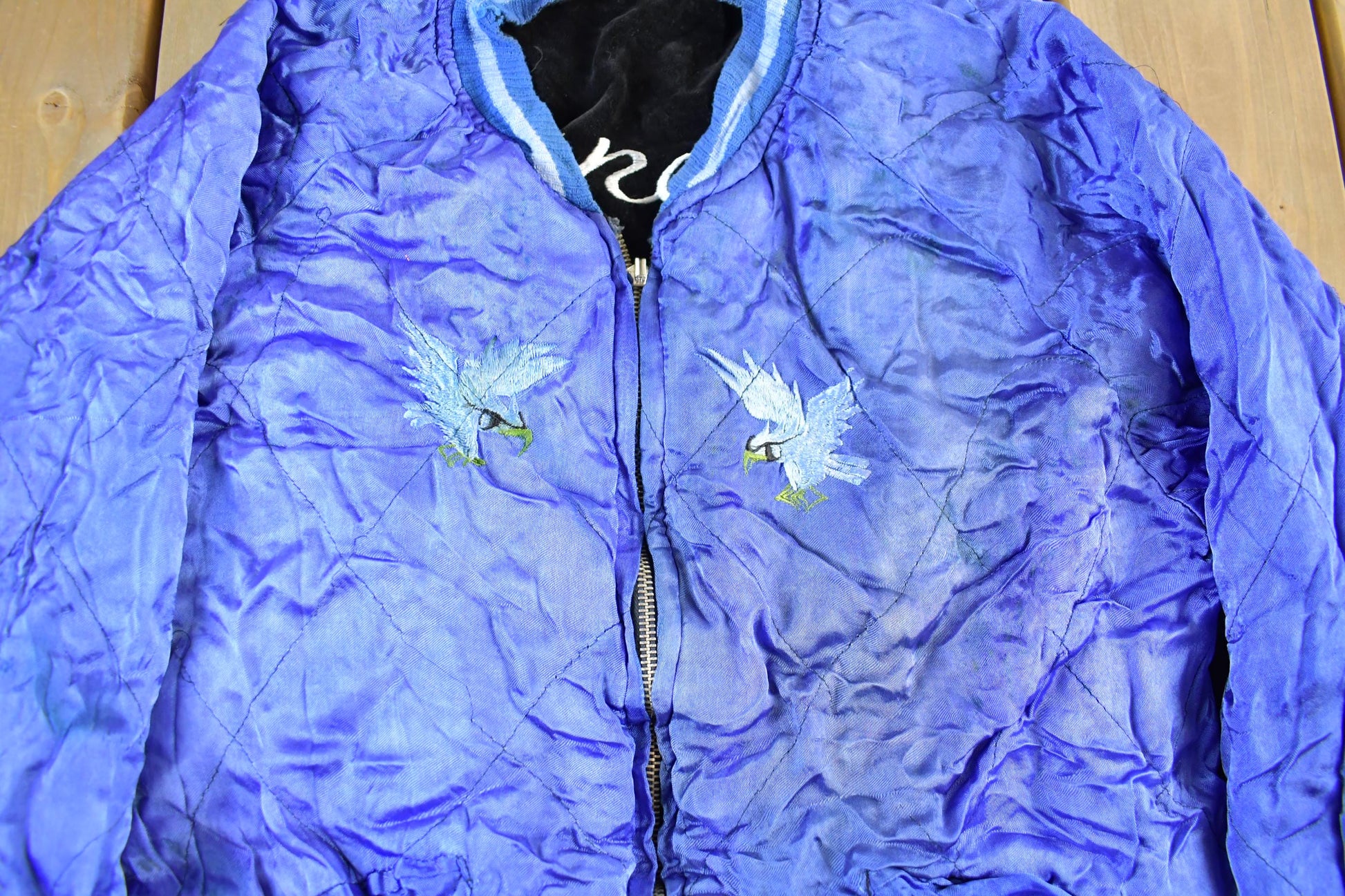 Vintage 1950s 1960s Japan Sukajan Souvenir Bomber Jacket Men's S from propervintagecanada