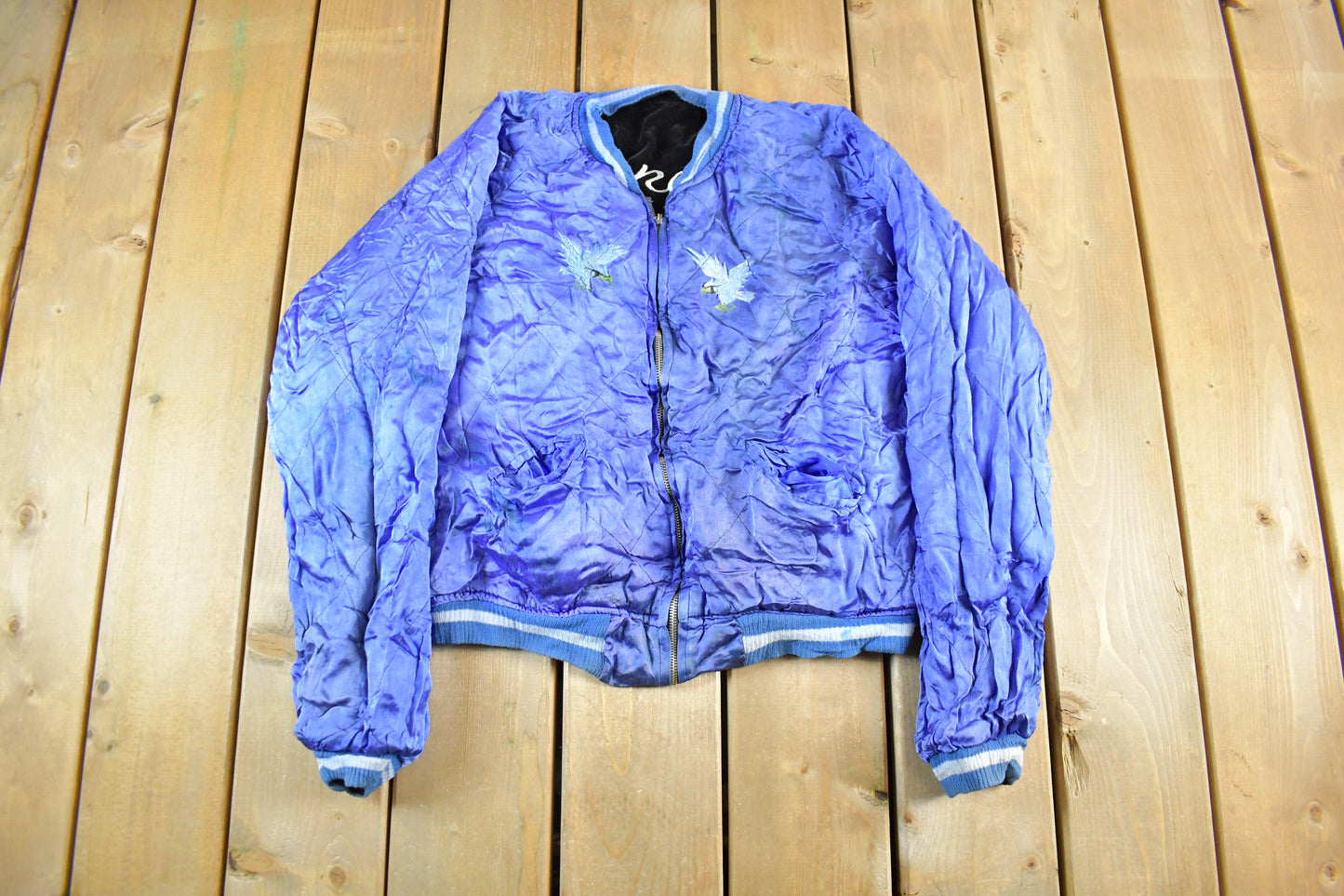 Vintage 1950s 1960s Japan Sukajan Souvenir Bomber Jacket Men's S from propervintagecanada