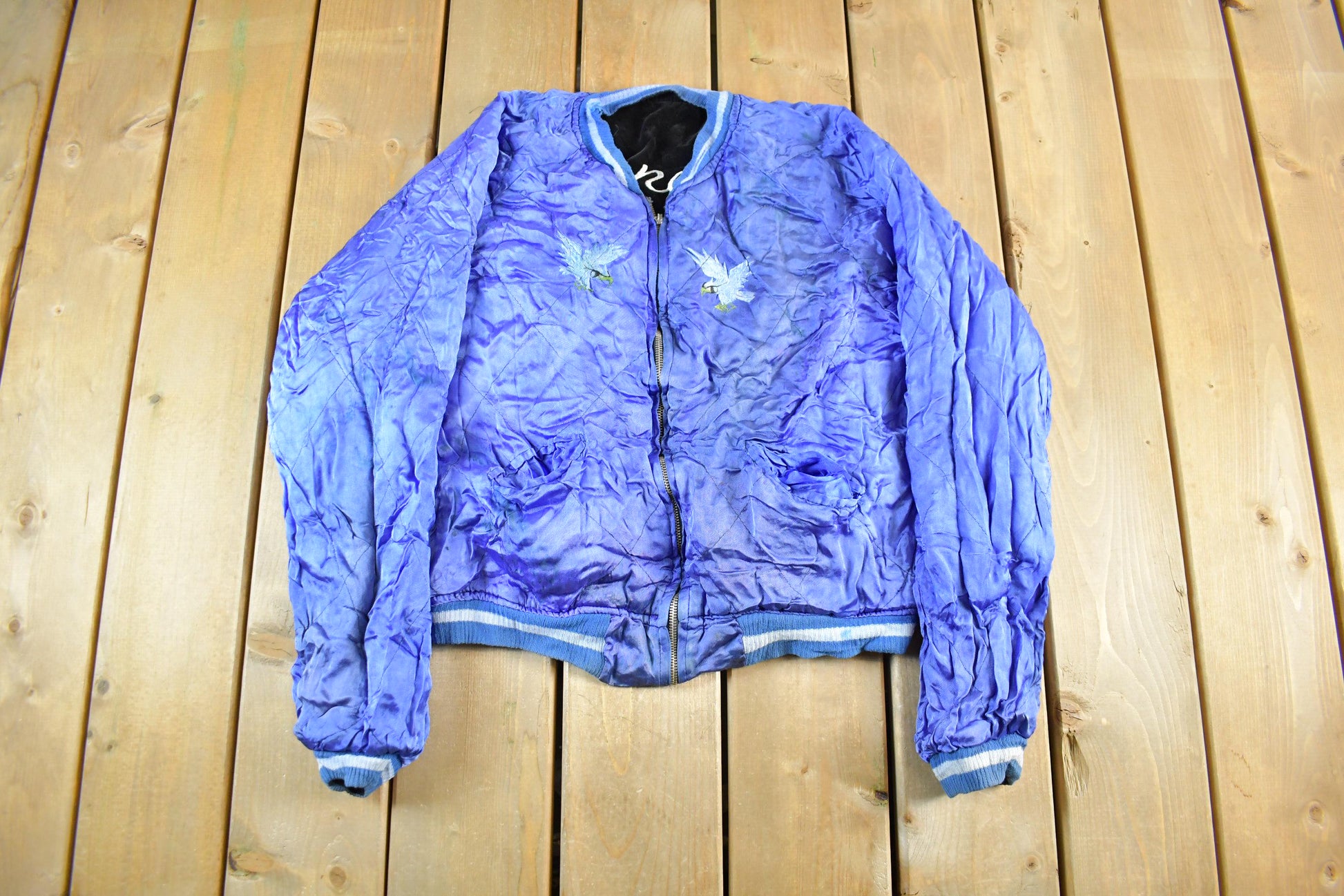 Vintage 1950s 1960s Japan Sukajan Souvenir Bomber Jacket Men's S from propervintagecanada