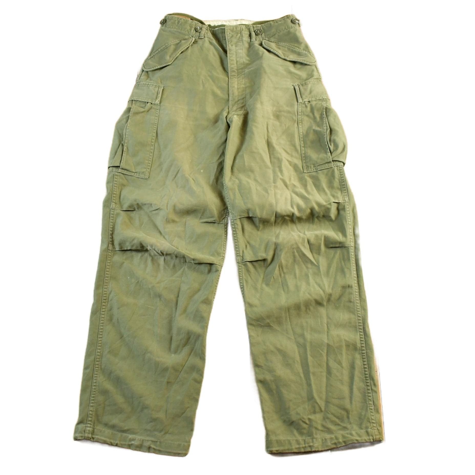 Vintage 1950s 1960s Military OG-107 Sateen Fatigue Pants Men's 30 x 31 from propervintagecanada