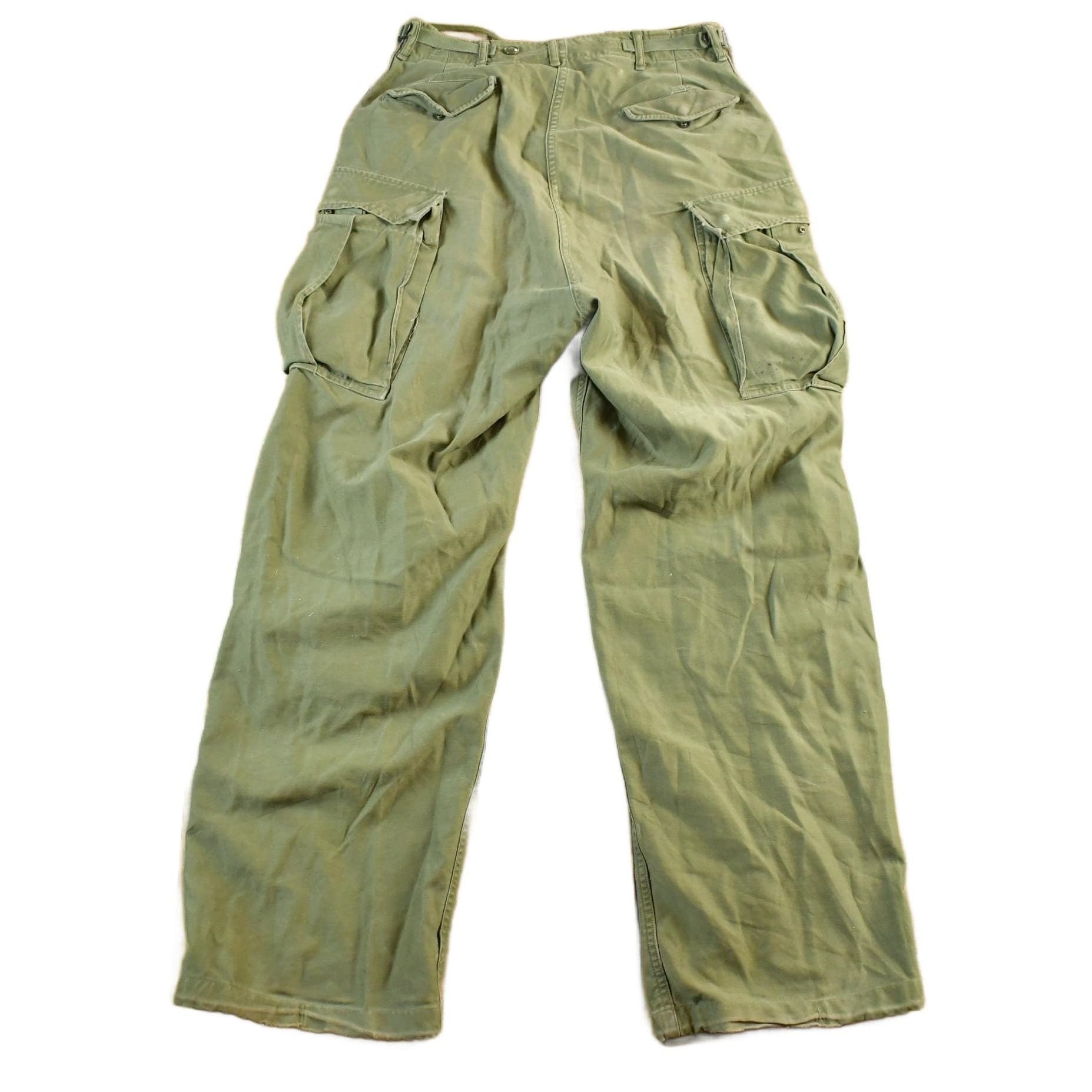 Vintage 1950s 1960s Military OG-107 Sateen Fatigue Pants Men's 30 x 31 from propervintagecanada