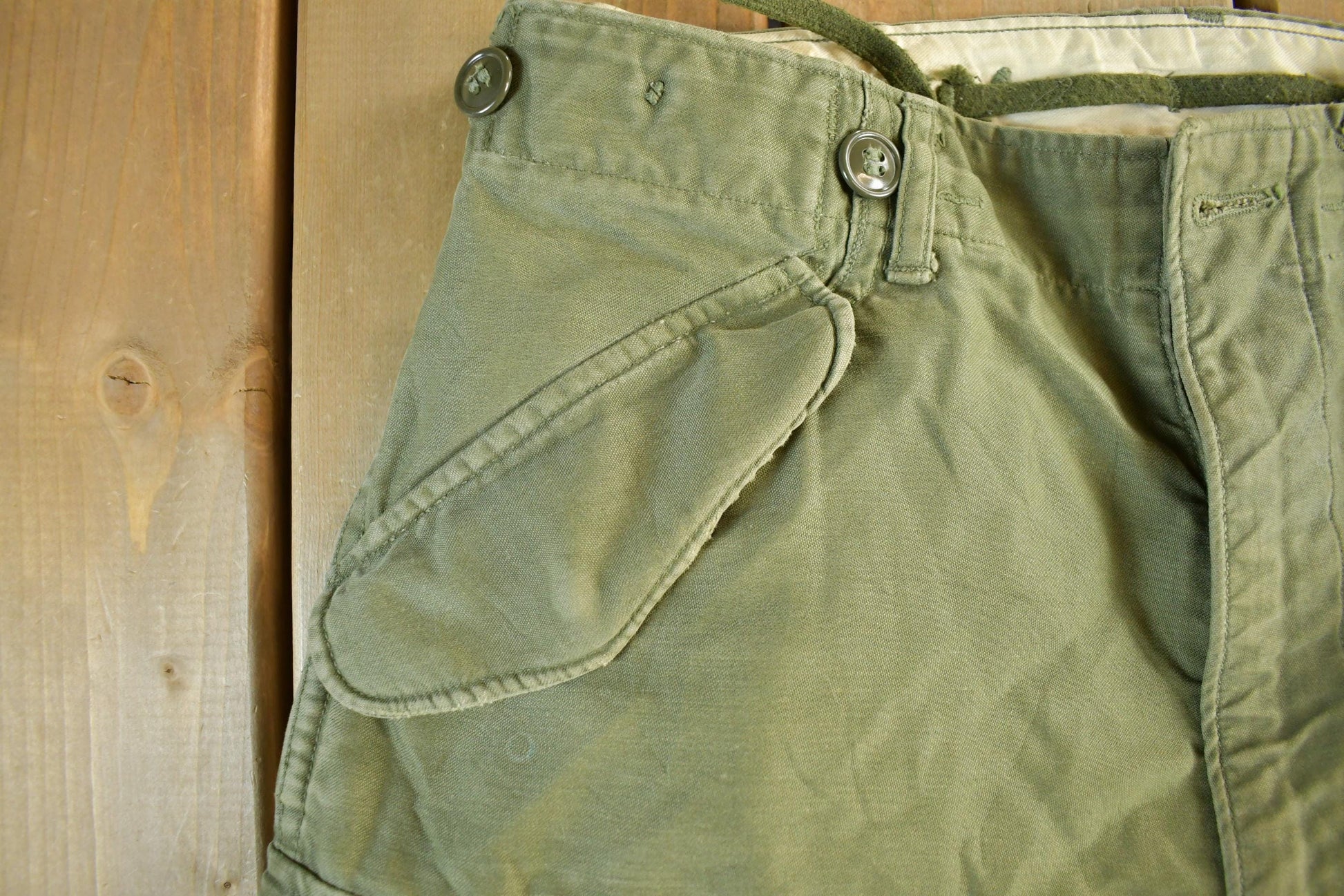 Vintage 1950s 1960s Military OG-107 Sateen Fatigue Pants Men's 30 x 31