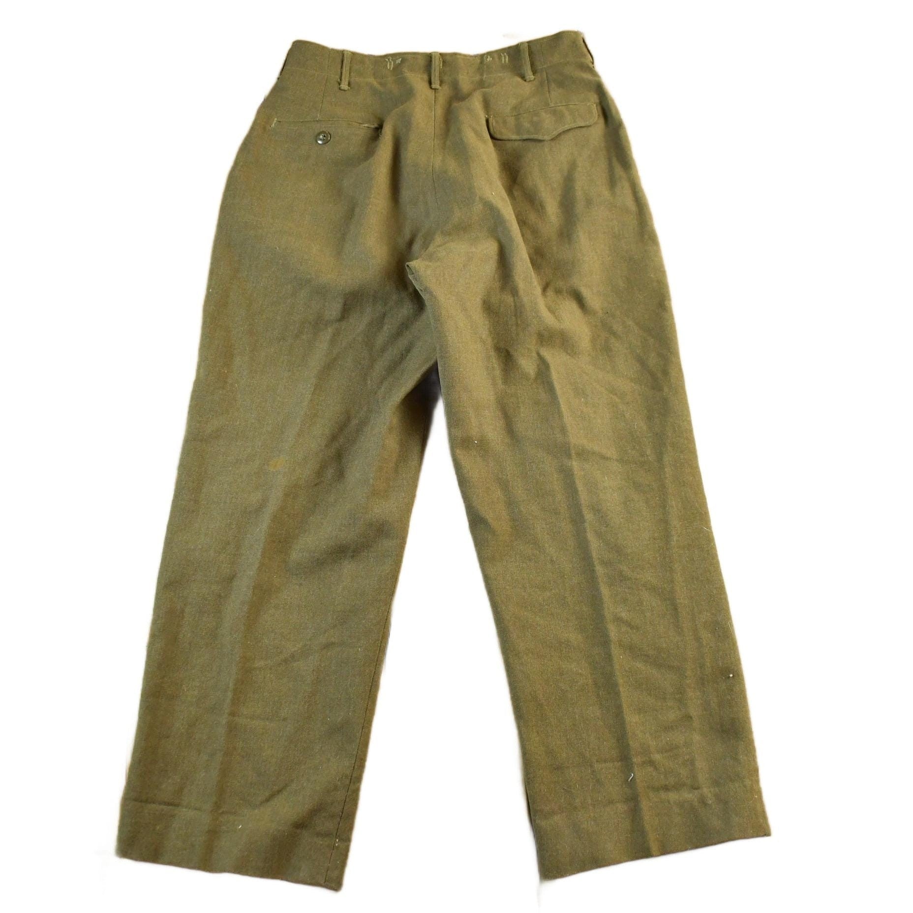 Vintage 1950s 1960s Military Wool Field Combat Pants Men's 31 x 28 from propervintagecanada