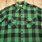 Vintage 1950s Aberdeen Green Buffalo Plaid Wool Button Up Shirt from propervintagecanada