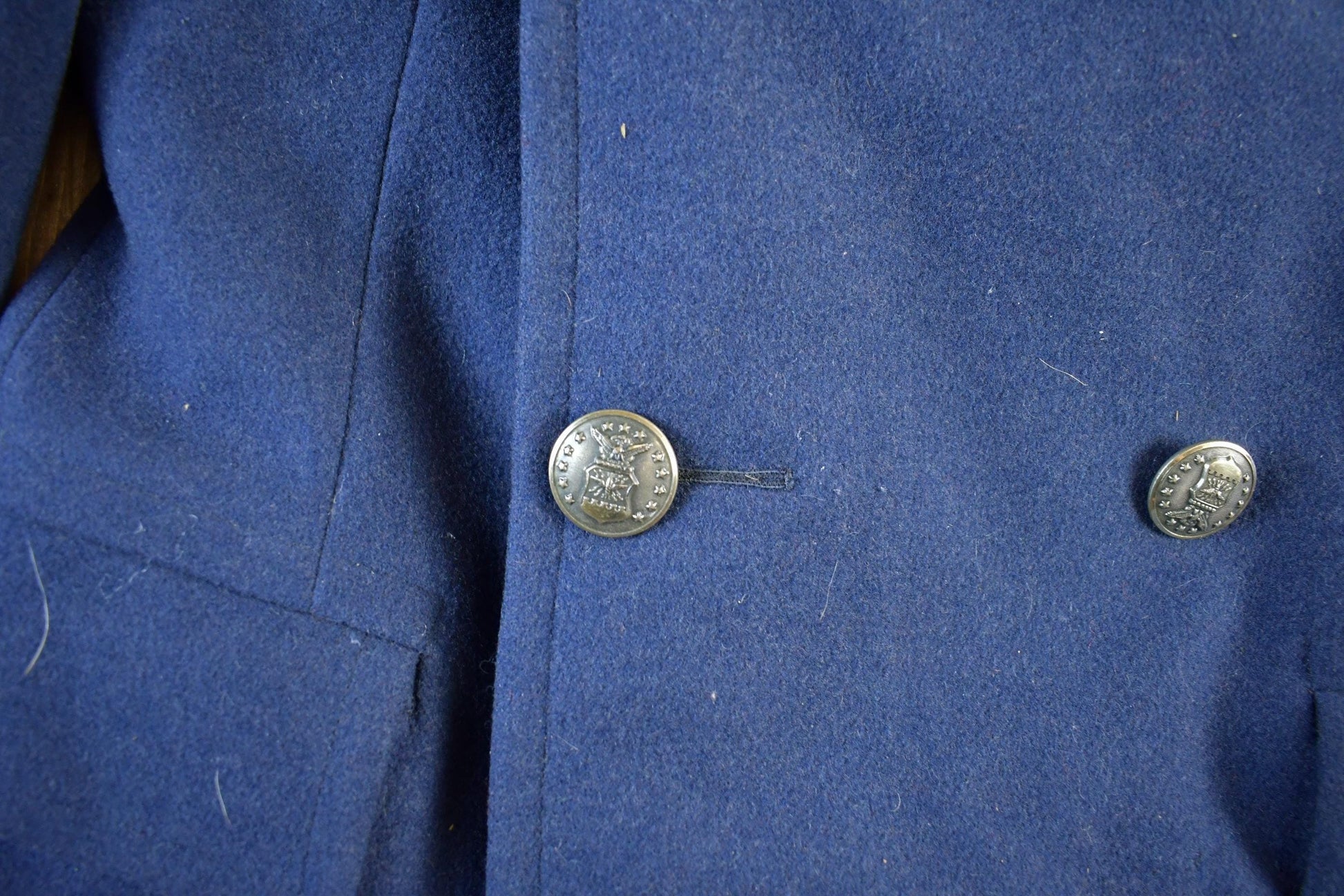Vintage 1950s Air Force Wool Trench Coat Men's XS from propervintagecanada