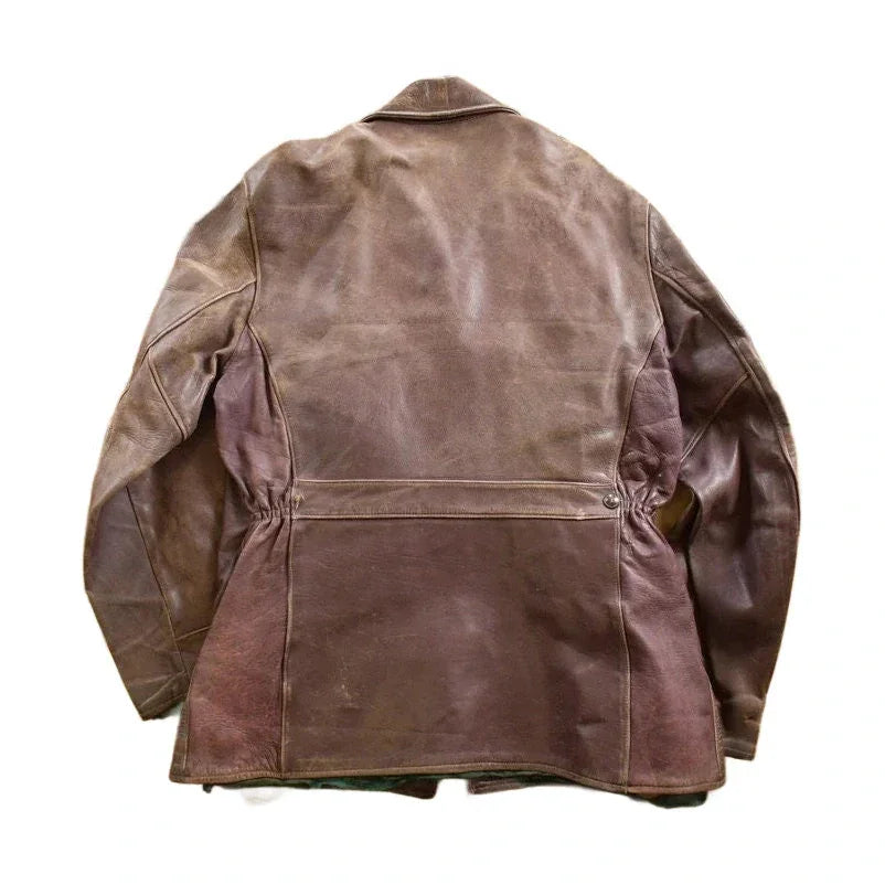 Vintage 1950s Aldencrest Brown Horsehide Leather Jacket Men's Large from propervintagecanada