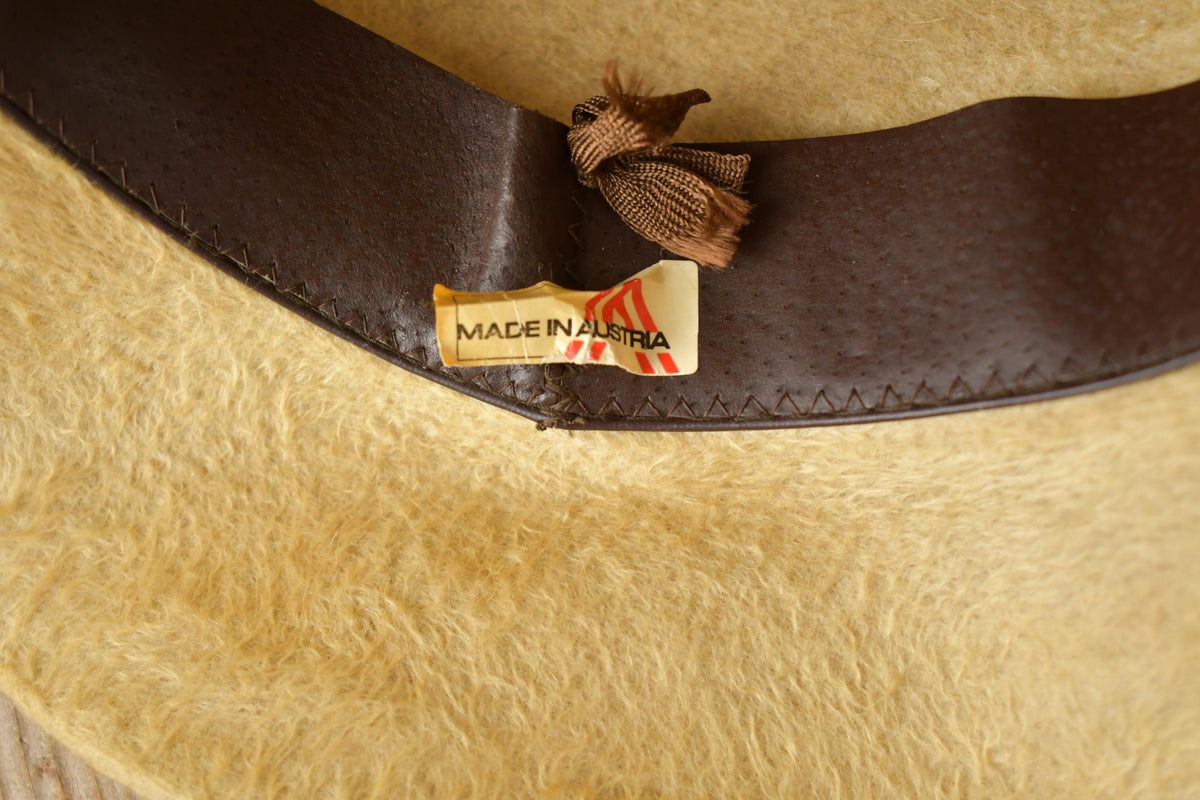 Vintage 1950s Beige Fur Fedora MAde In Australia from propervintagecanada