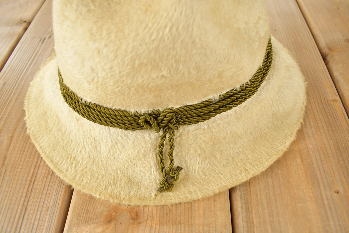 Vintage 1950s Beige Fur Fedora MAde In Australia from propervintagecanada