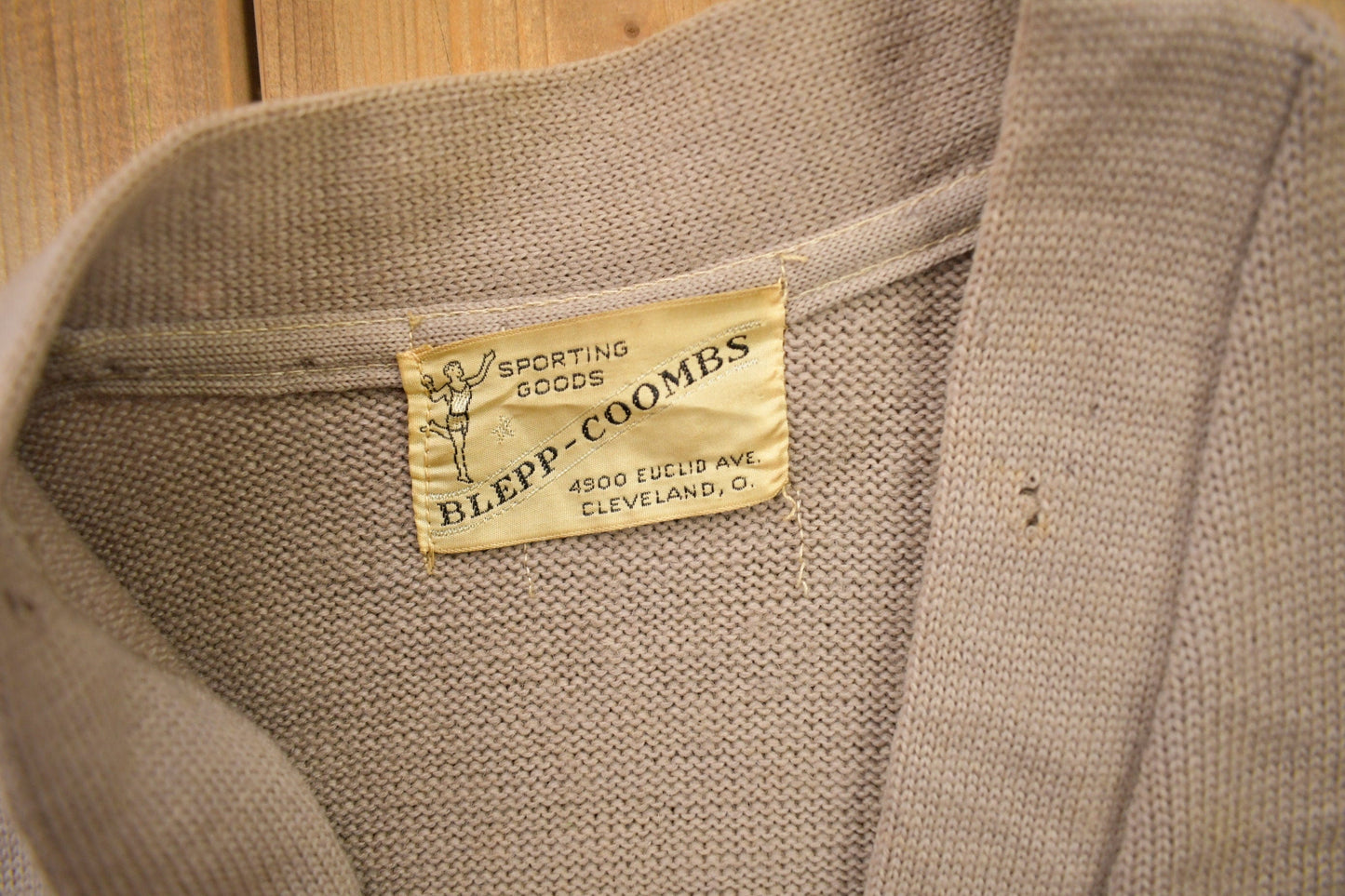 Vintage 1950s Blepp-Coombs Sporting Goods Collegiate Cardigan Sweater Men's Medium from propervintagecanada