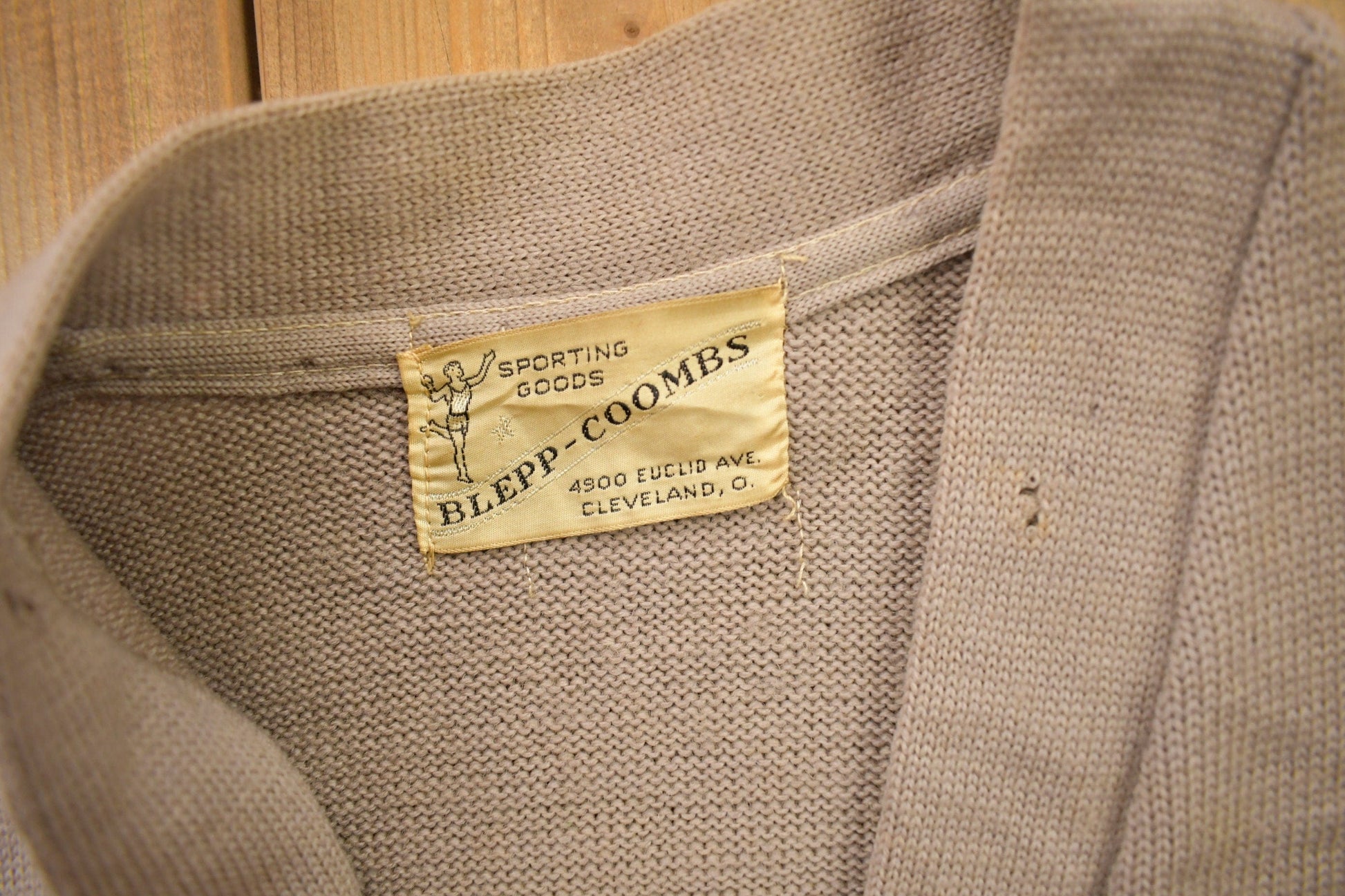 Vintage 1950s Blepp-Coombs Sporting Goods Collegiate Cardigan Sweater Men's Medium from propervintagecanada