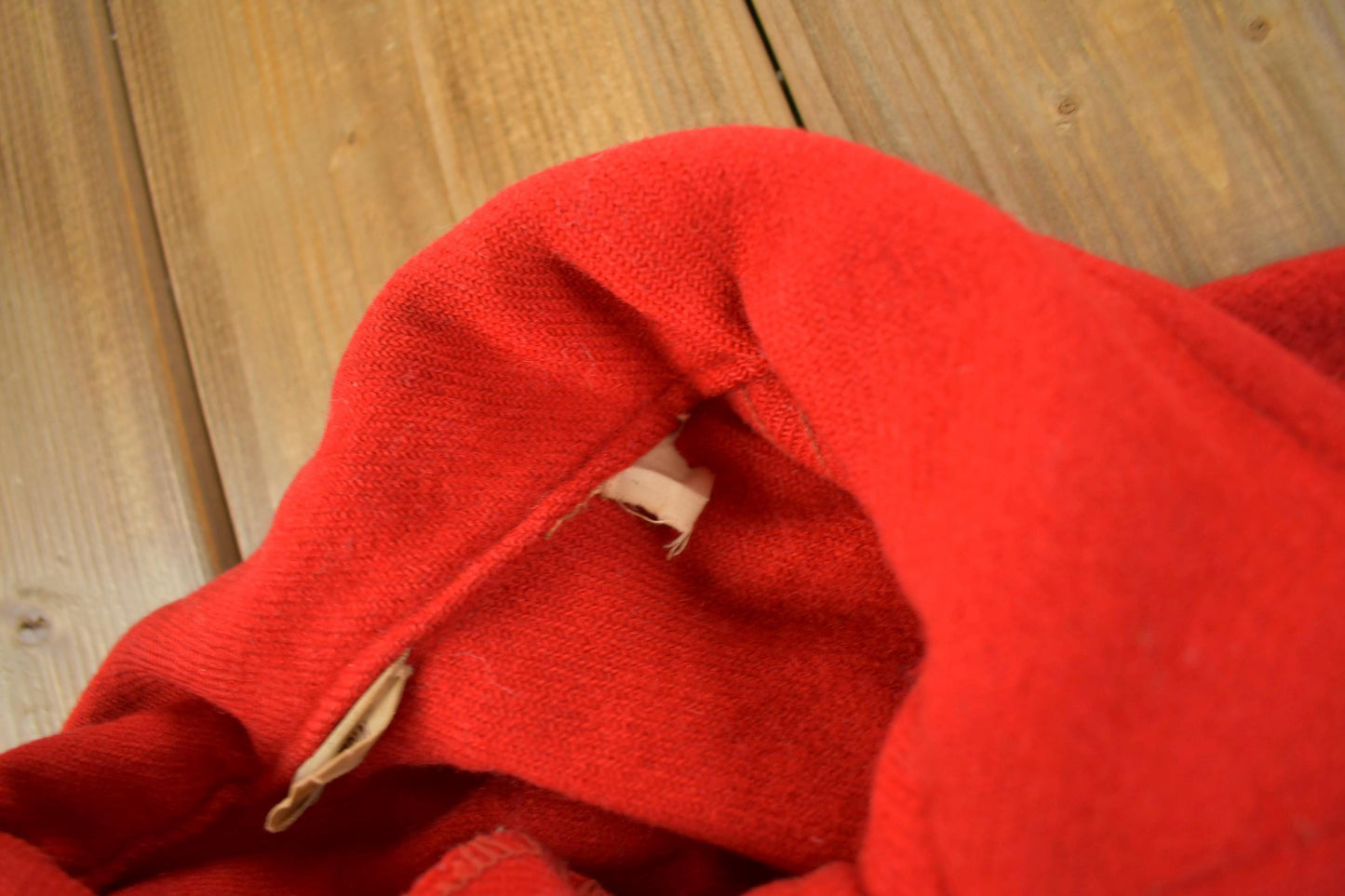 Vintage 1950s Boy Scouts Of America Red Wool Button Up Shirt Men's Large from propervintagecanada