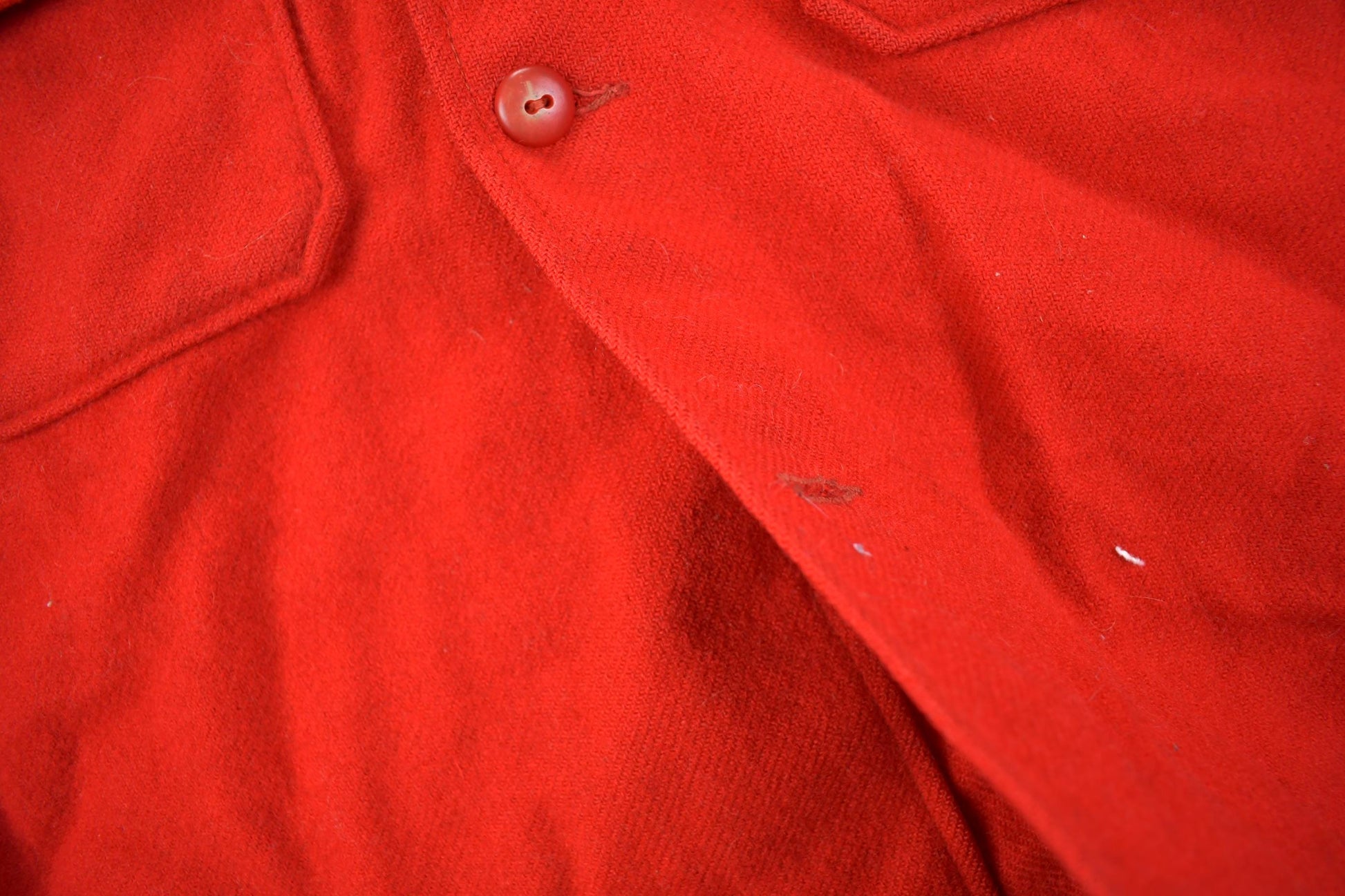 Vintage 1950s Boy Scouts Of America Red Wool Button Up Shirt Men's Large from propervintagecanada