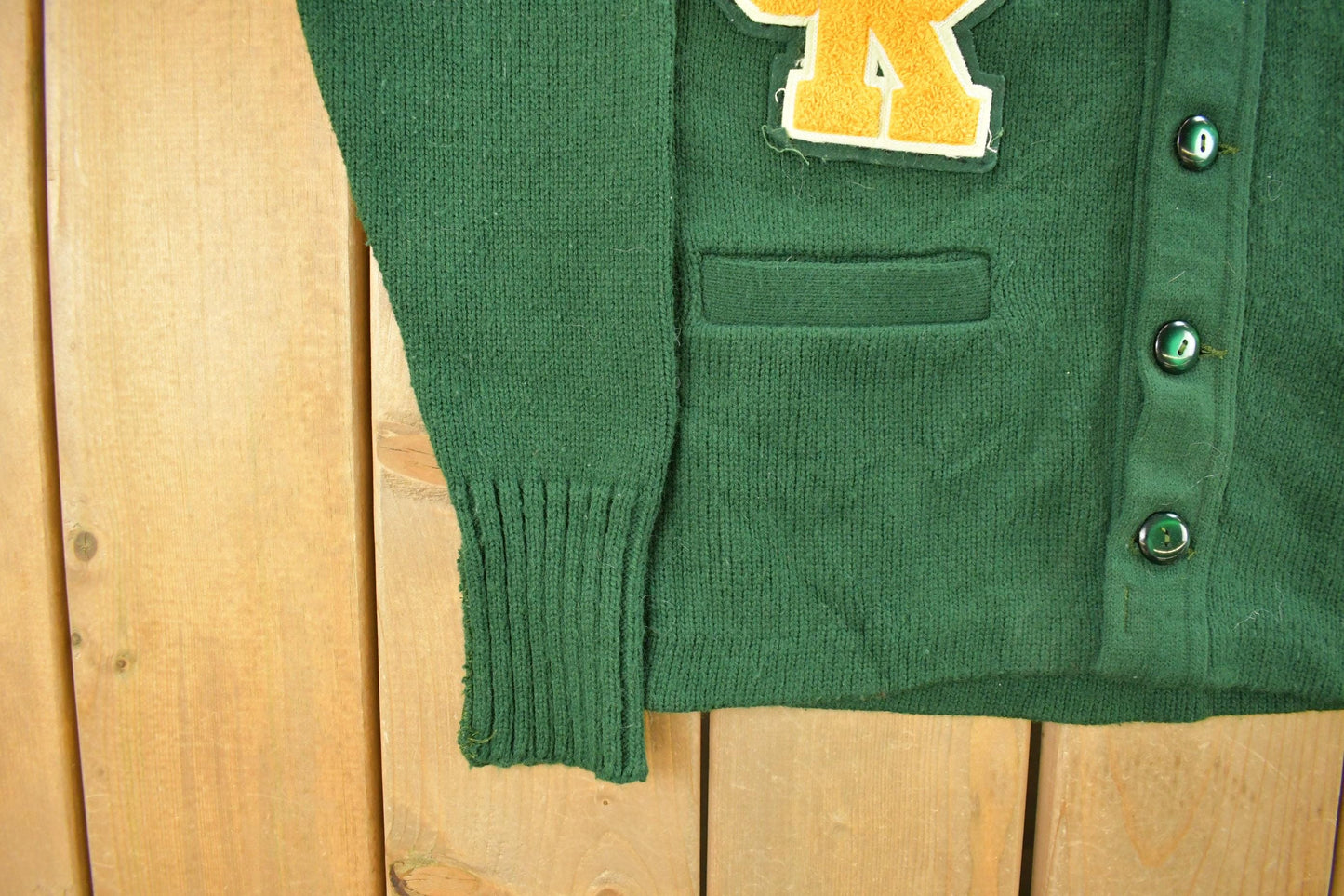 Vintage 1950s Bristol Collegiate Sportswear Knit Cardigan Sweater Men's Medium from propervintagecanada