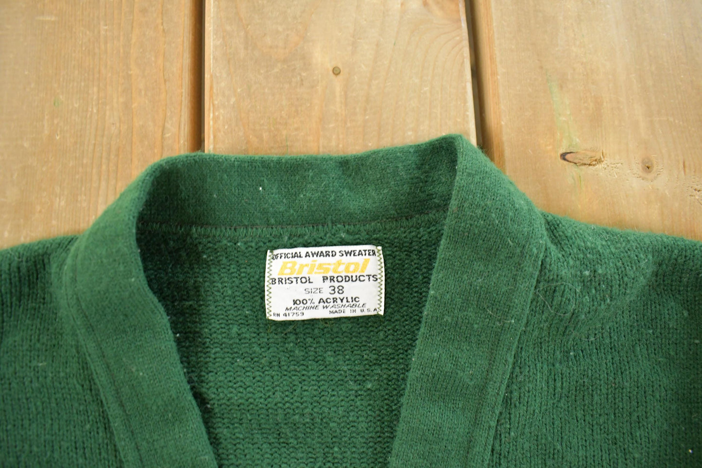 Vintage 1950s Bristol Collegiate Sportswear Knit Cardigan Sweater Men's Medium from propervintagecanada