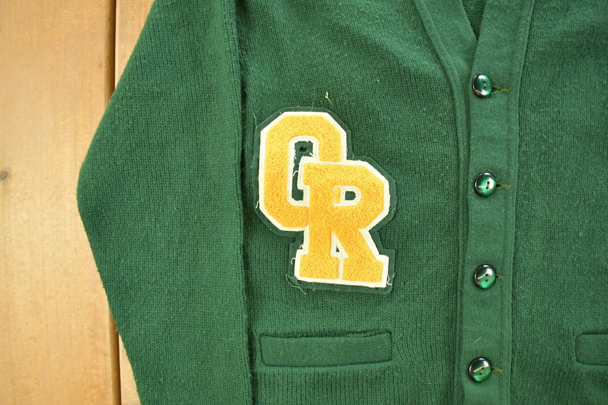 Vintage 1950s Bristol Collegiate Sportswear Knit Cardigan Sweater Men's Medium from propervintagecanada