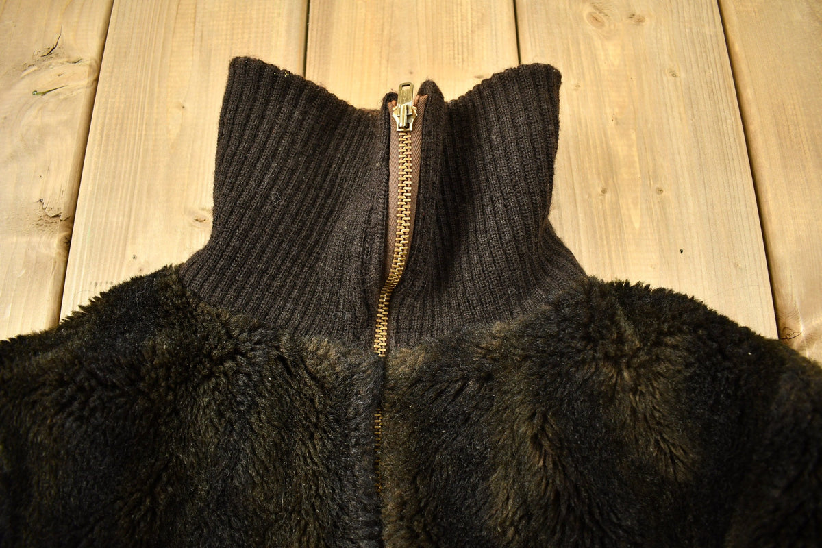Vintage 1950s Brown Fur Zip Up Jacket from propervintagecanada