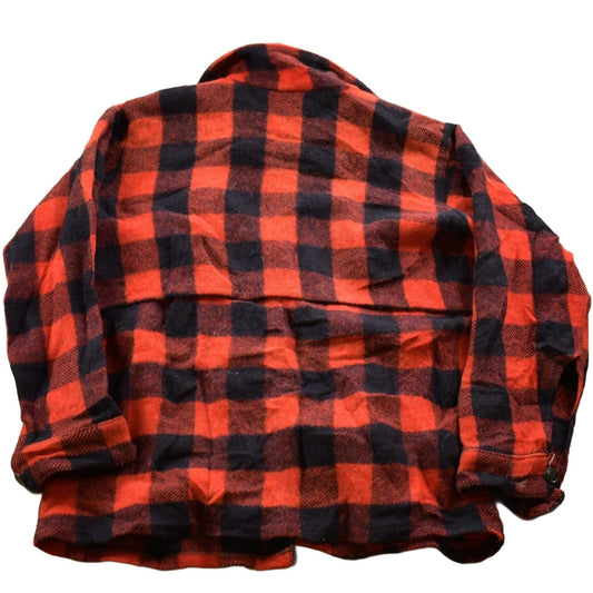 Vintage 1950s Buffalo Plaid Wool Button Up Shirt Back Vent Men's Medium from propervintagecanada