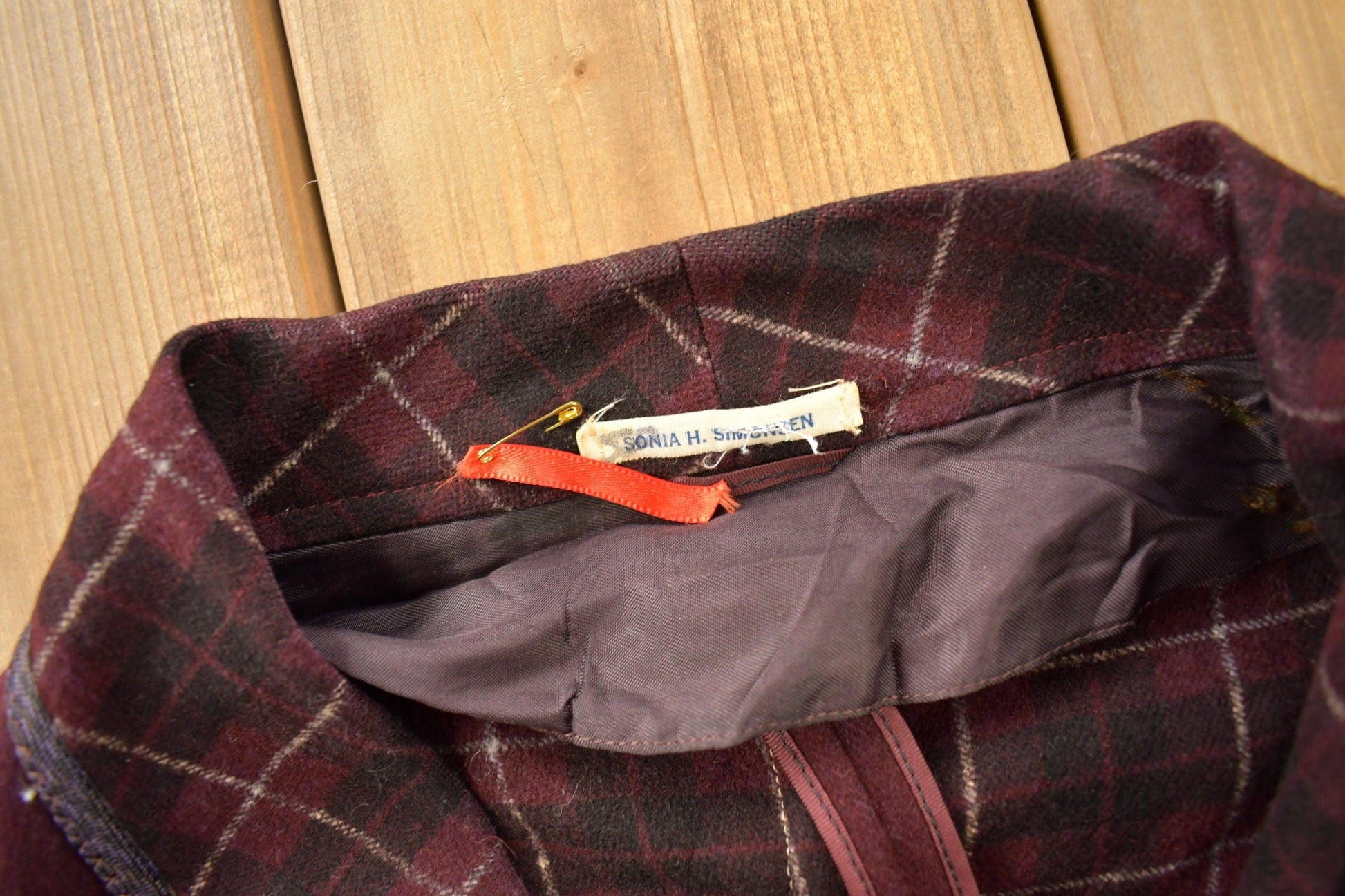 Vintage 1950s Burgundy Button Up Blazer Jacket from propervintagecanada