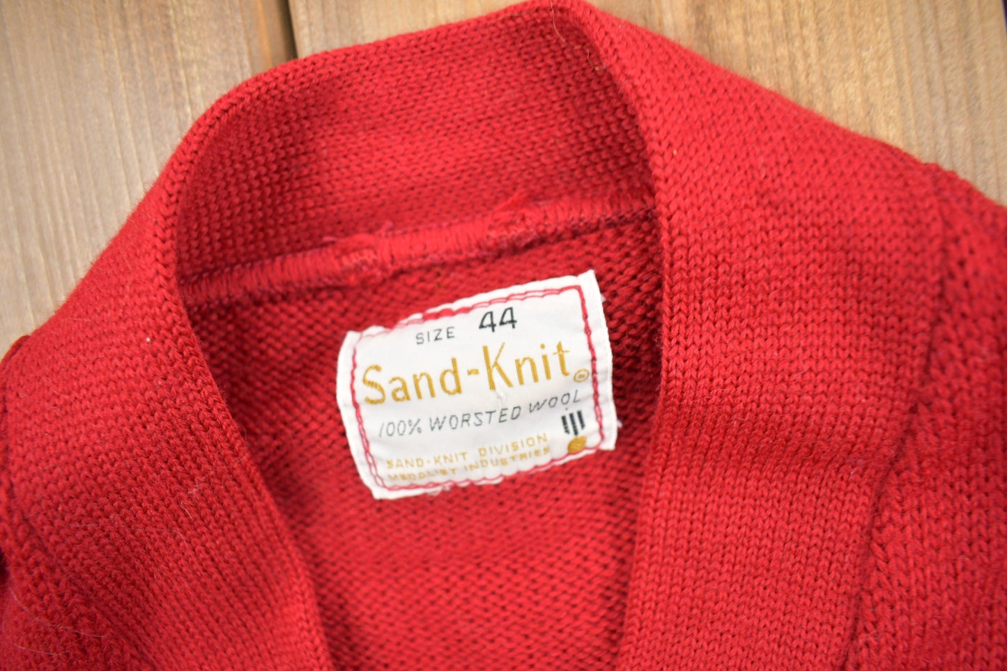 Vintage 1950s Collegiate Knit Cardigan Sweater Men's Medium from propervintagecanada