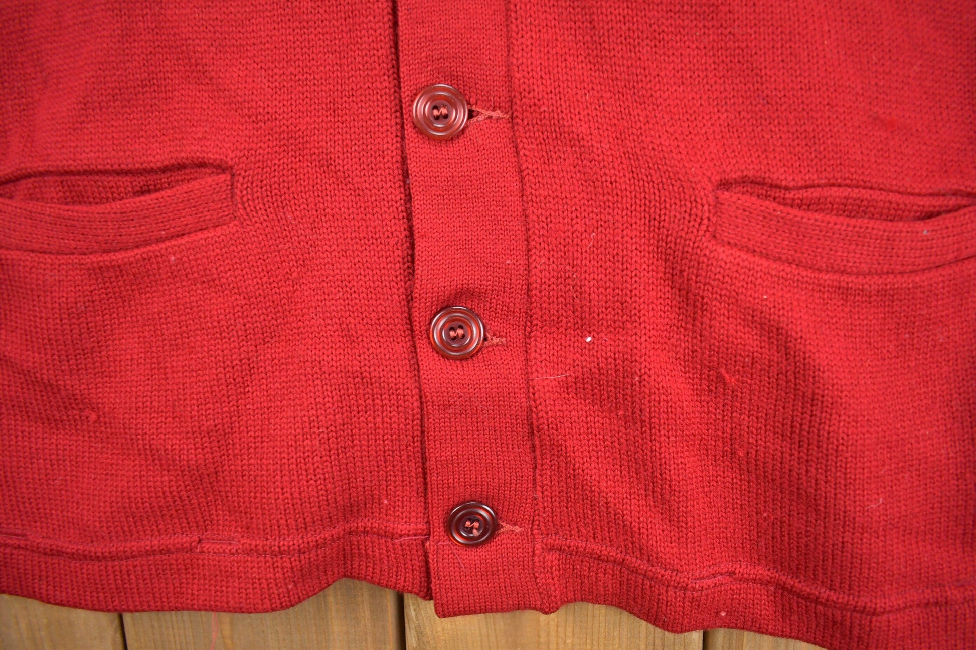 Vintage 1950s Collegiate Knit Cardigan Sweater Men's Medium from propervintagecanada