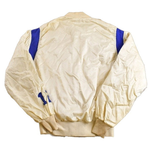 Vintage 1950s Collegiate Satin Bomber Jacket Men's Medium from propervintagecanada