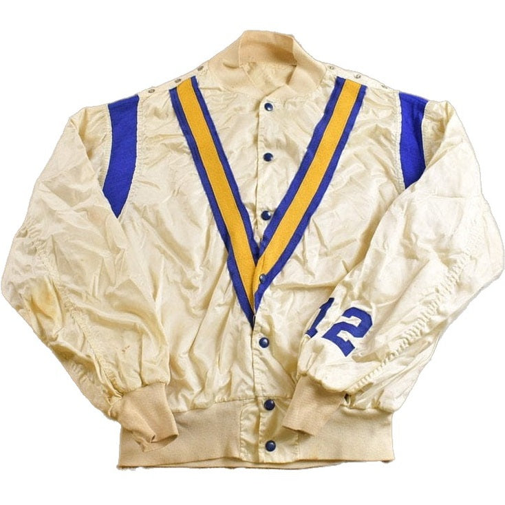 Vintage 1950s Collegiate Satin Bomber Jacket Men's Medium from propervintagecanada