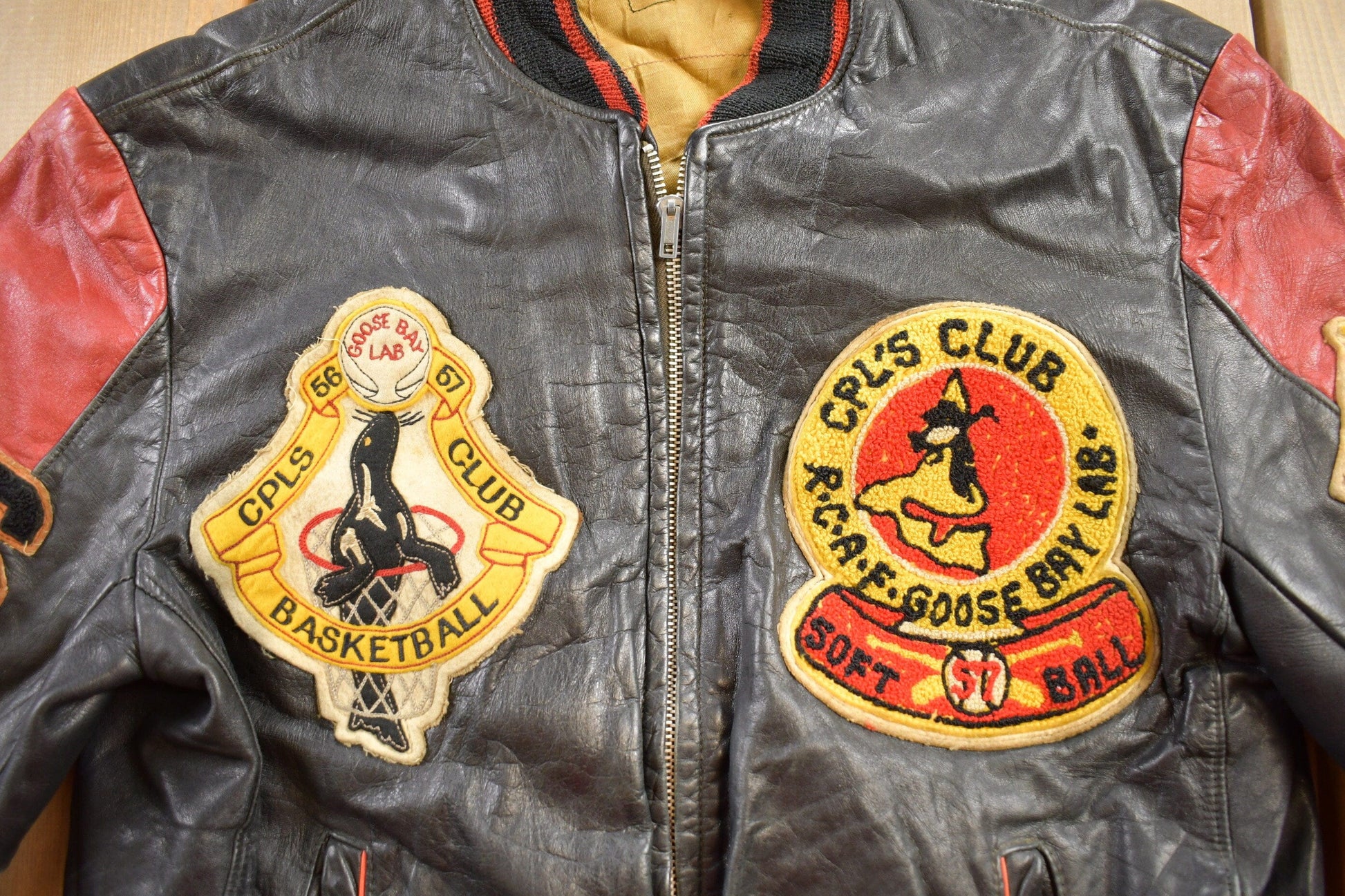 Vintage 1950s CPLS Basketball Club Leather Jacket from propervintagecanada