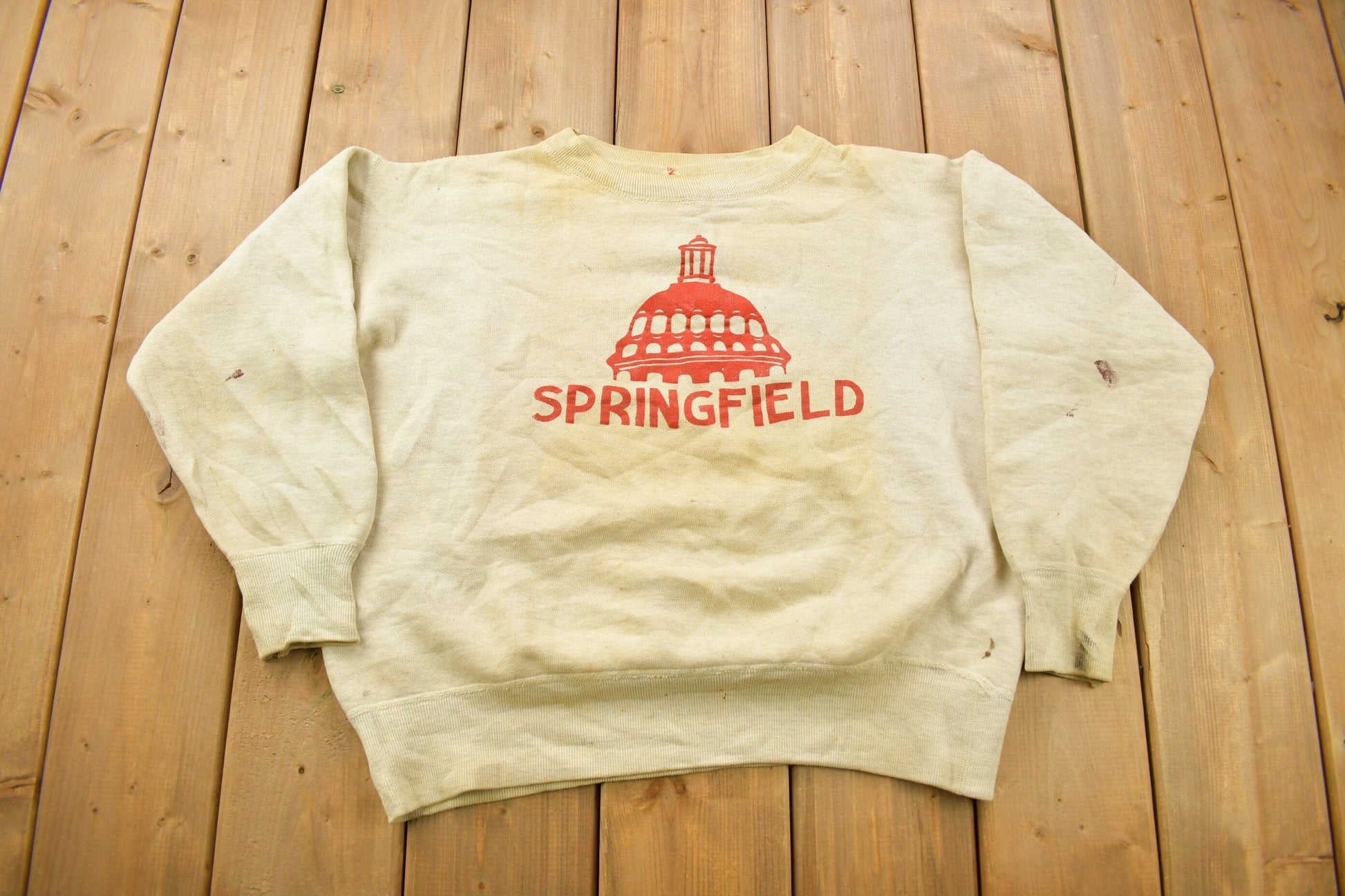Vintage 1950s Crewneck Spring Field College Collegiate Wear Men's Medium from propervintagecanada