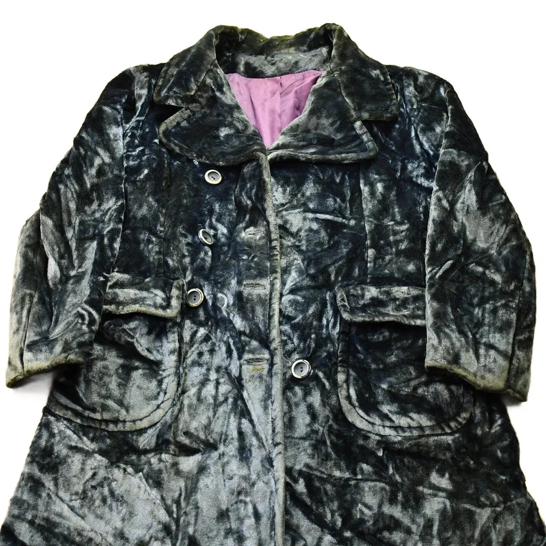 Vintage 1950s Crushed Velvet Union Made Trench Coat Men's Small from propervintagecanada