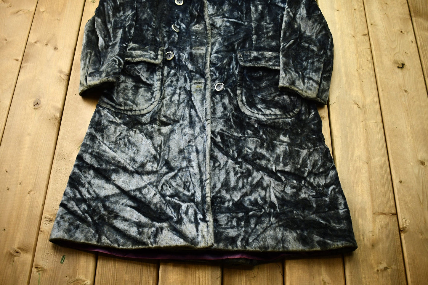 Vintage 1950s Crushed Velvet Union Made Trench Coat Men's Small from propervintagecanada