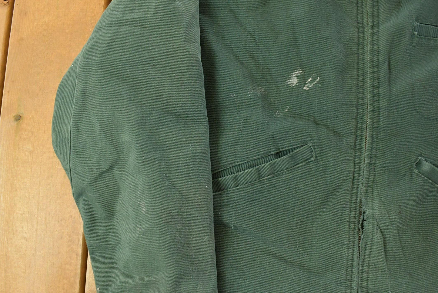 Vintage 1950s Distressed Work Jacket Men's Medium / True Vintage / 50s Full Zip / Workwear Coat from propervintagecanada