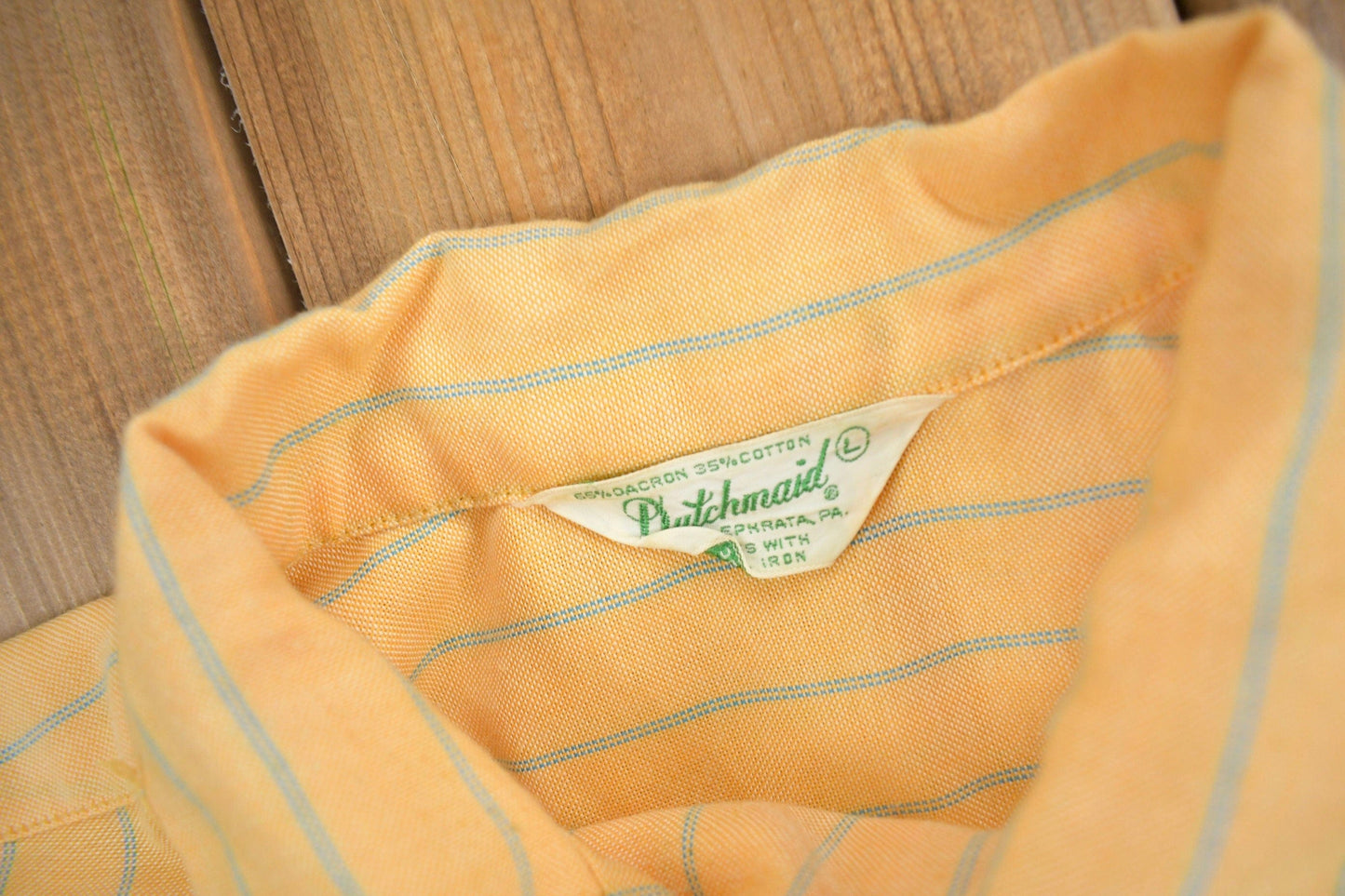 Vintage 1950s Dutchmaid Striped Button Up Shirt Men's Large from propervintagecanada
