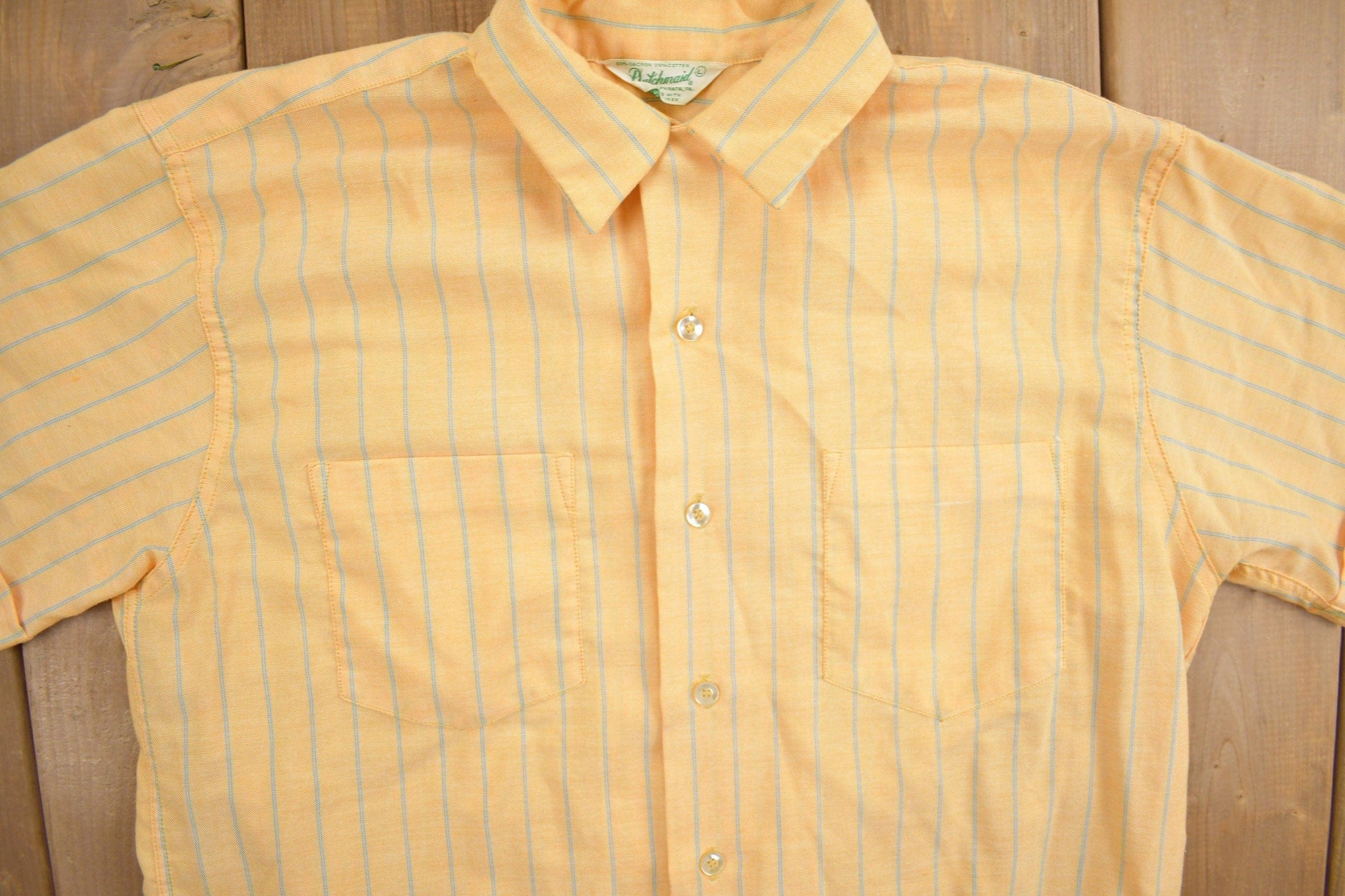 Vintage 1950s Dutchmaid Striped Button Up Shirt Men's Large from propervintagecanada