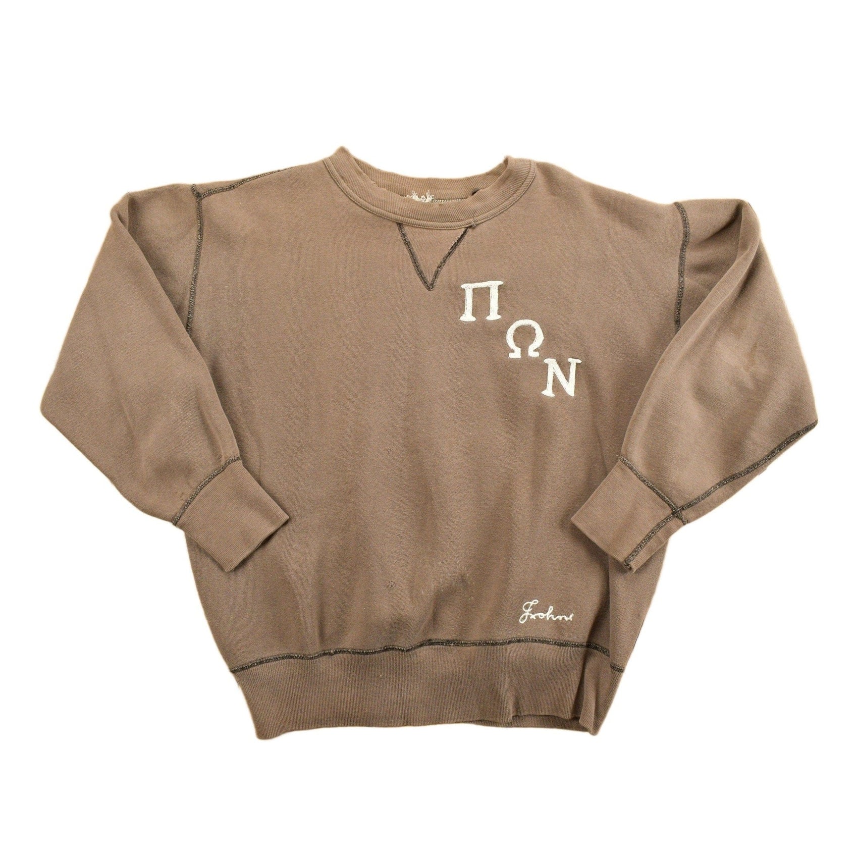 Vintage 1950s Embroidered Varsity Crewneck Men's Medium from propervintagecanada