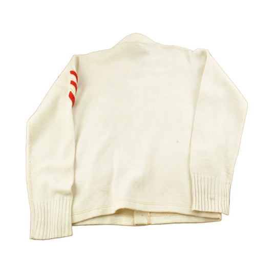 Vintage 1950s FDL Embroidered Collegiate Cardigan Sweater Men's Medium from propervintagecanada