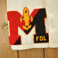 Vintage 1950s FDL Embroidered Collegiate Cardigan Sweater Men's Medium from propervintagecanada