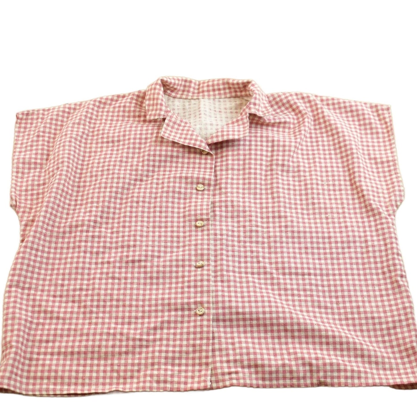 Vintage 1950s Flannel Check Pattern Button Up Sleeveless Shirt Women's XL from propervintagecanada