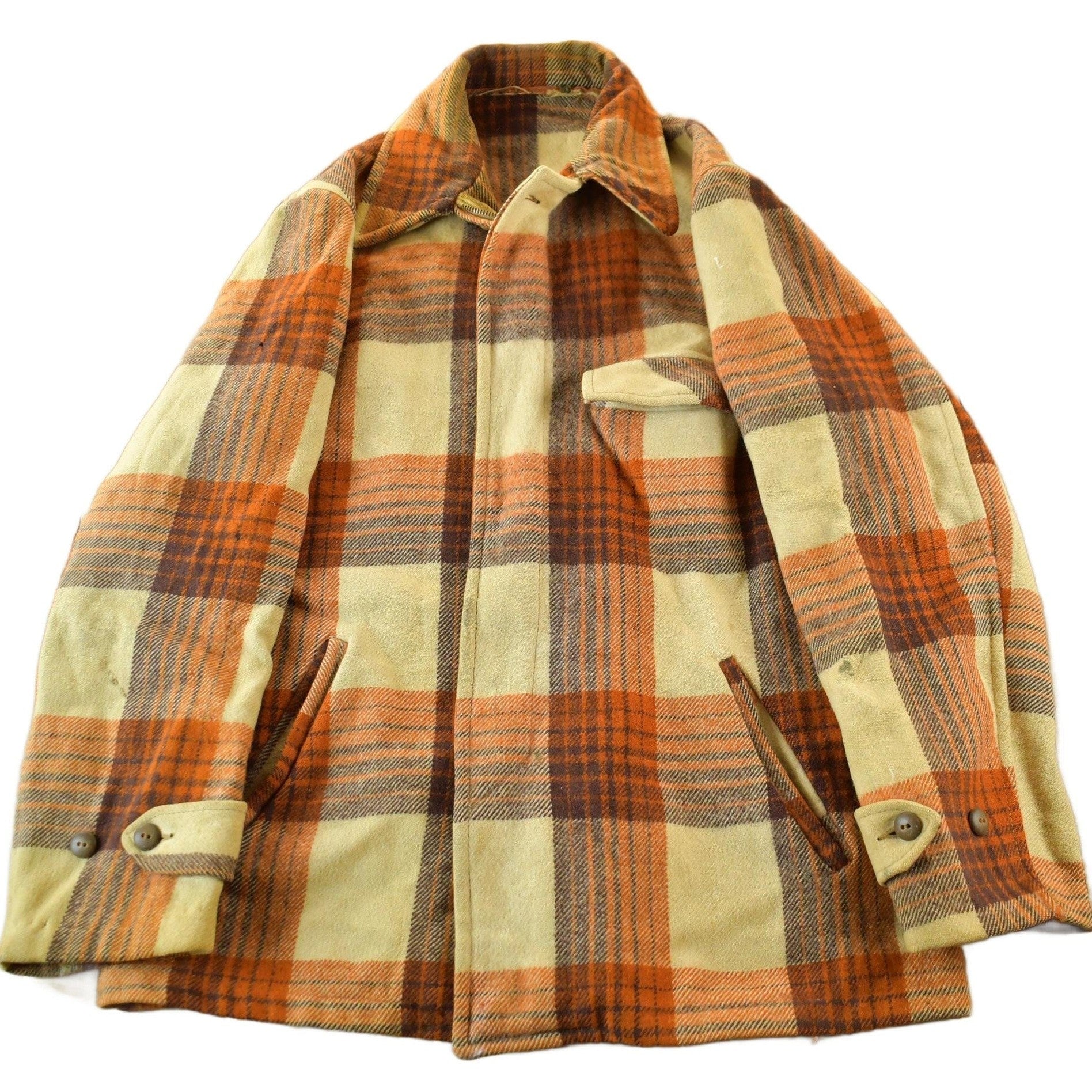 Vintage 1950s Flannel Jacket Men's Medium from propervintagecanada