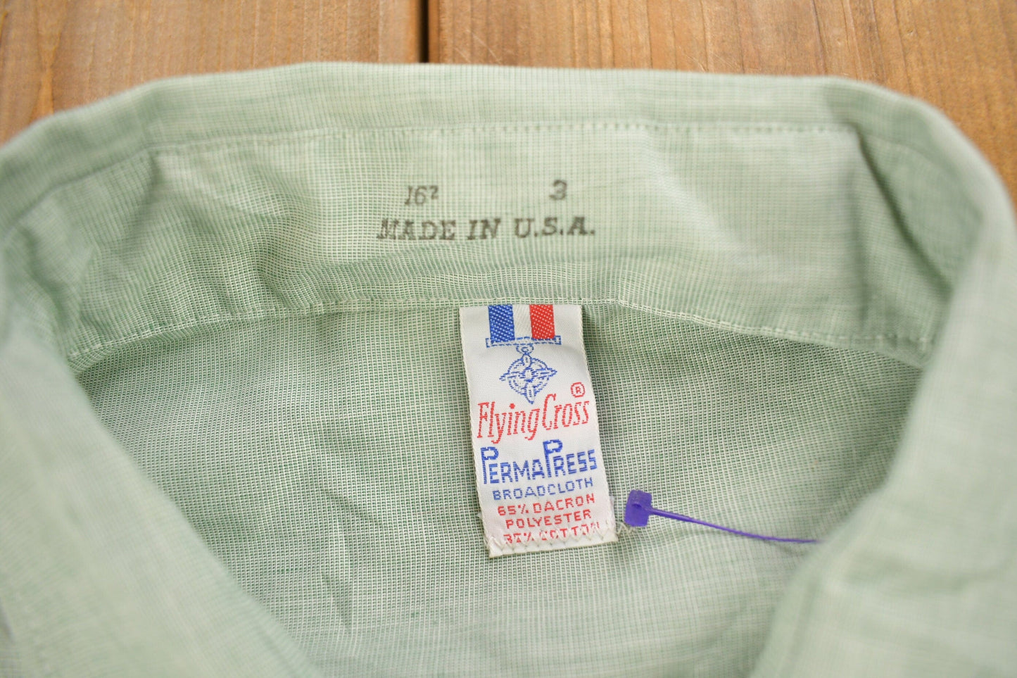 Vintage 1950s Flying Cross Perma Press Broadcloth Blank Button Up Shirt Men's XL from propervintagecanada