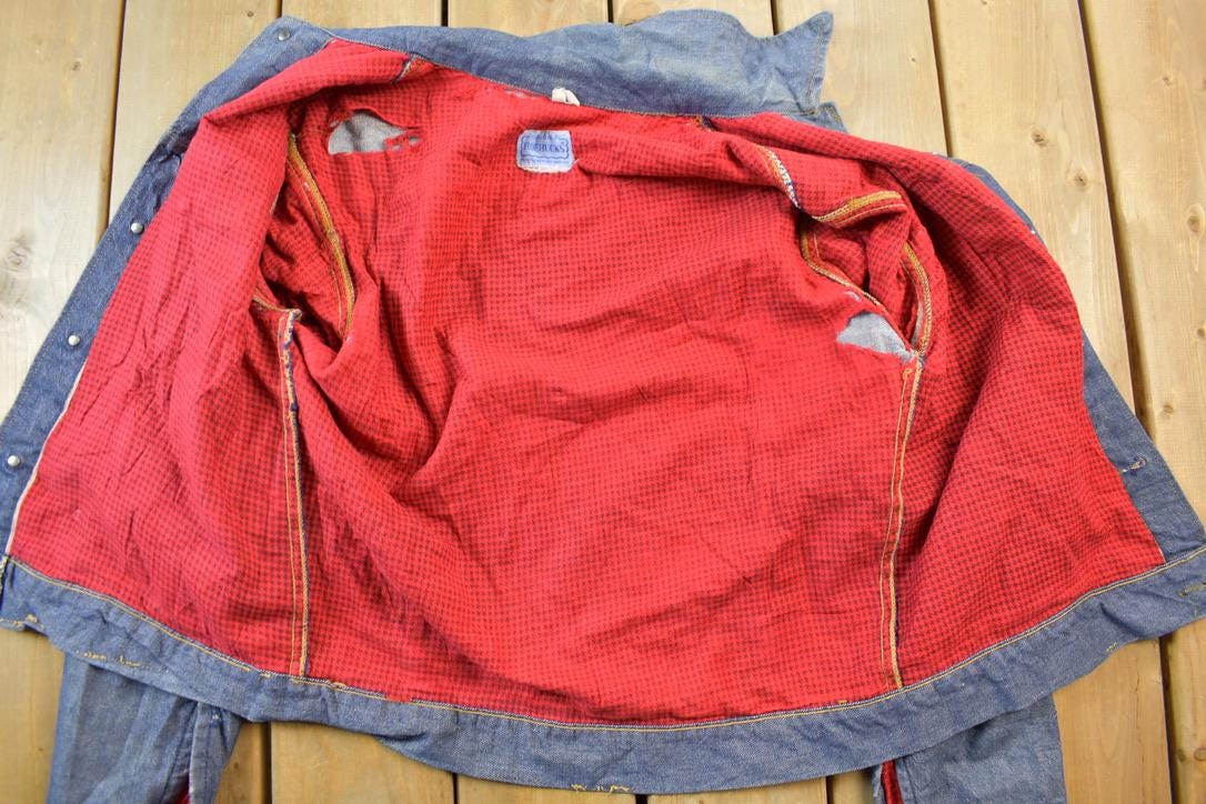 Vintage 1950s Genuine Roebucks Button Up Jean Jacket from propervintagecanada