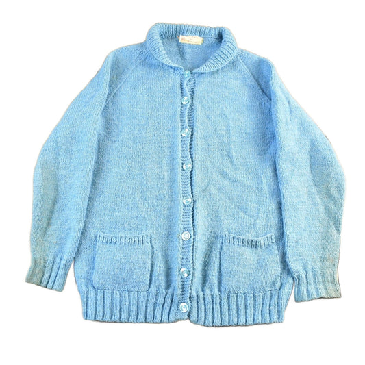 Vintage 1950s Hand Knit Golf Knit Cardigan Sweater Women's M from propervintagecanada